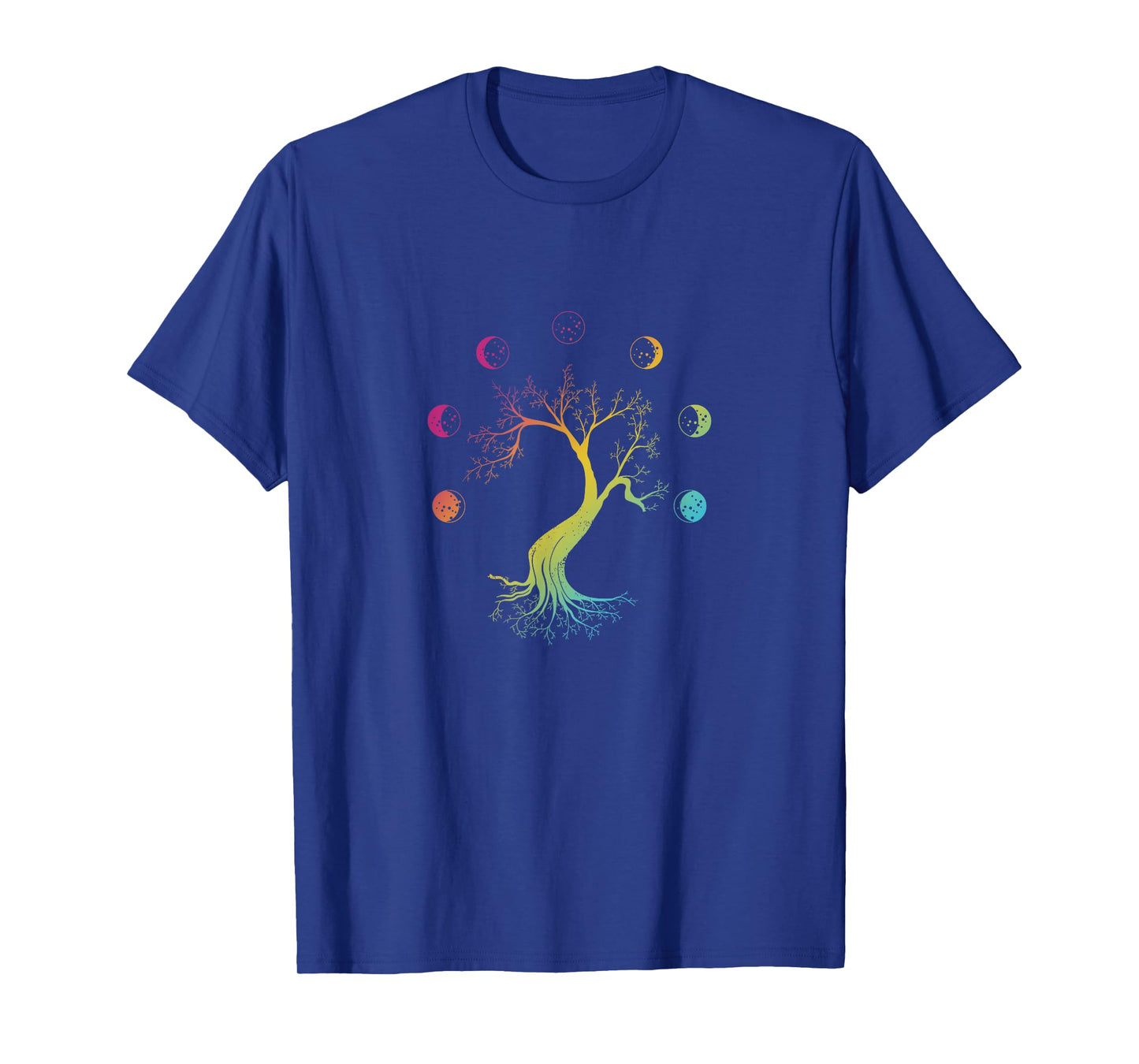 Multicolored Moon-phases Tree Moon-phases Peace T-Shirt