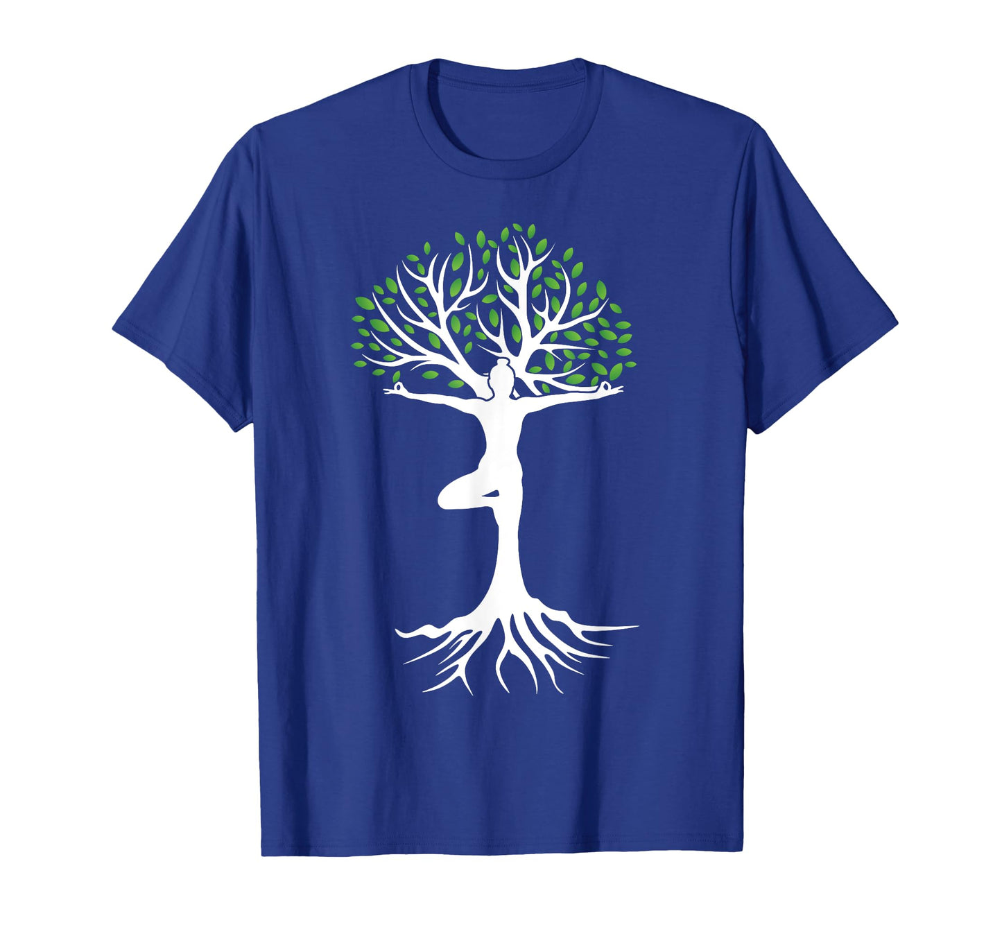Zen Tree-Pose with Leaves Branches and Roots Yoga Namaste T-Shirt