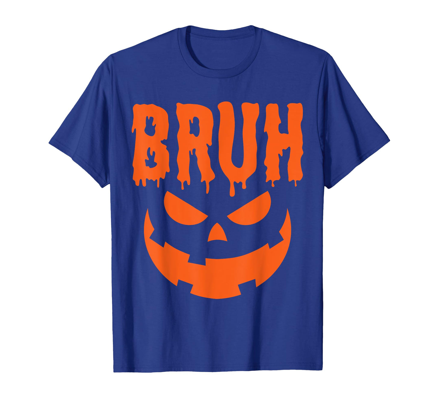 Bruh Jack O Lantern Face Pumpkin Halloween Costume Men Boys T-Shirt