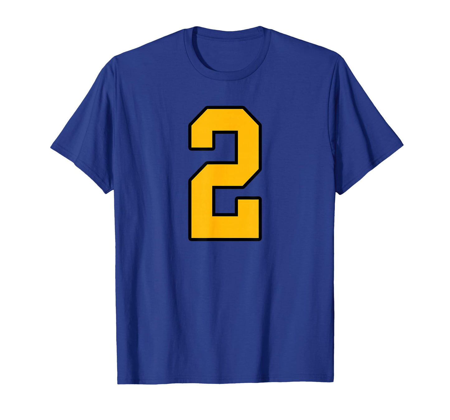 Gold and Black Sports Number 2 Jersey Uniform Player T-Shirt