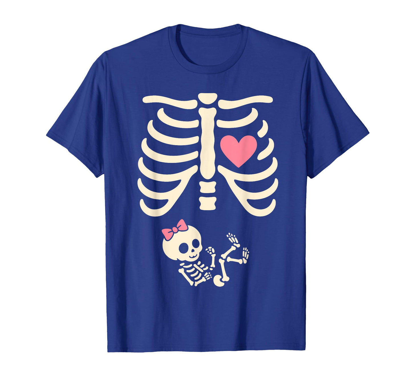Halloween Skeleton Pregnancy Baby Girl Funny Pregnant T-Shirt