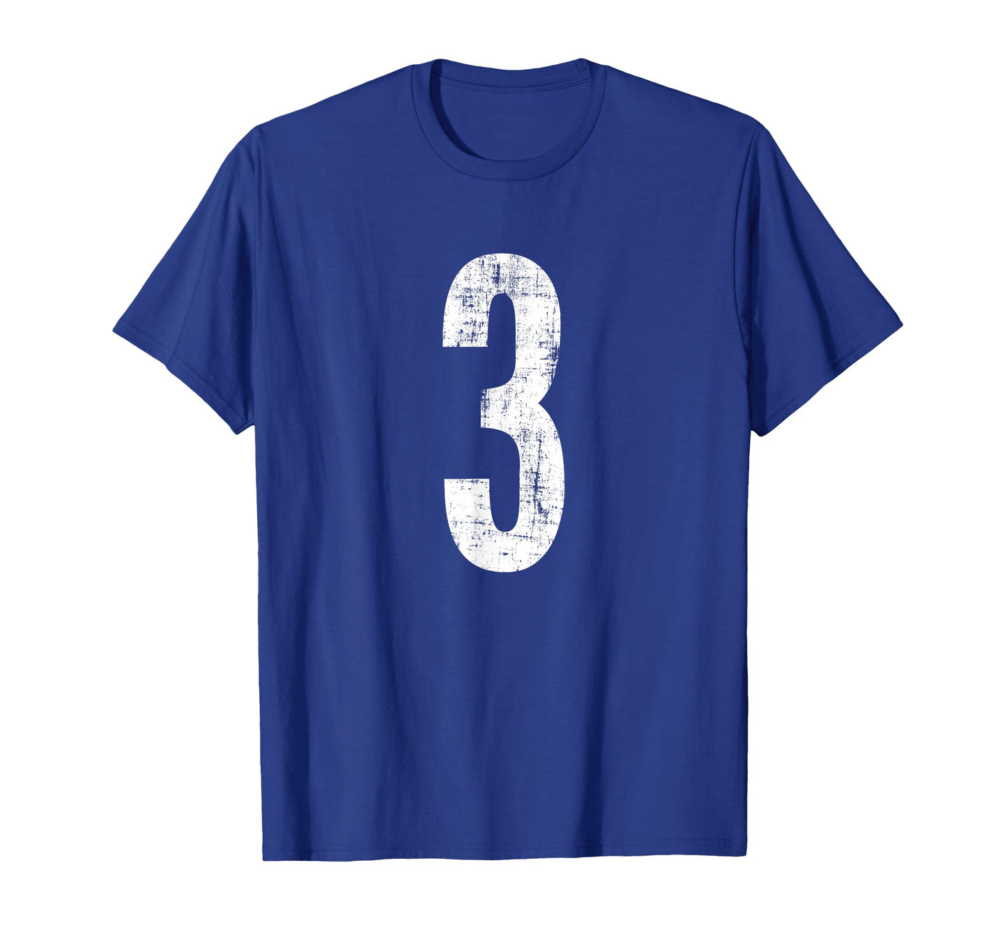 Number 3 Three Distressed Vintage Sport Team Player's T-Shirt