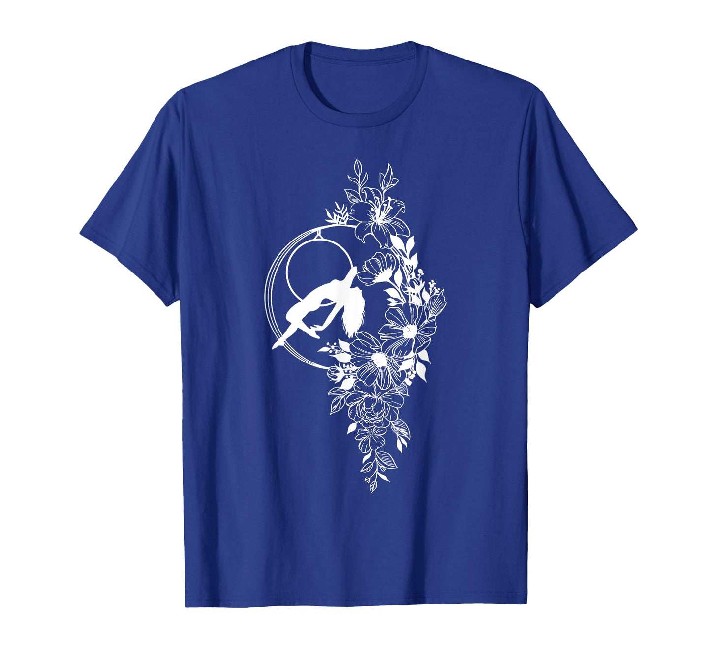 Retro Aerial Hoop Floral Hoop Women Dancer Aerial Acrobatics T-Shirt