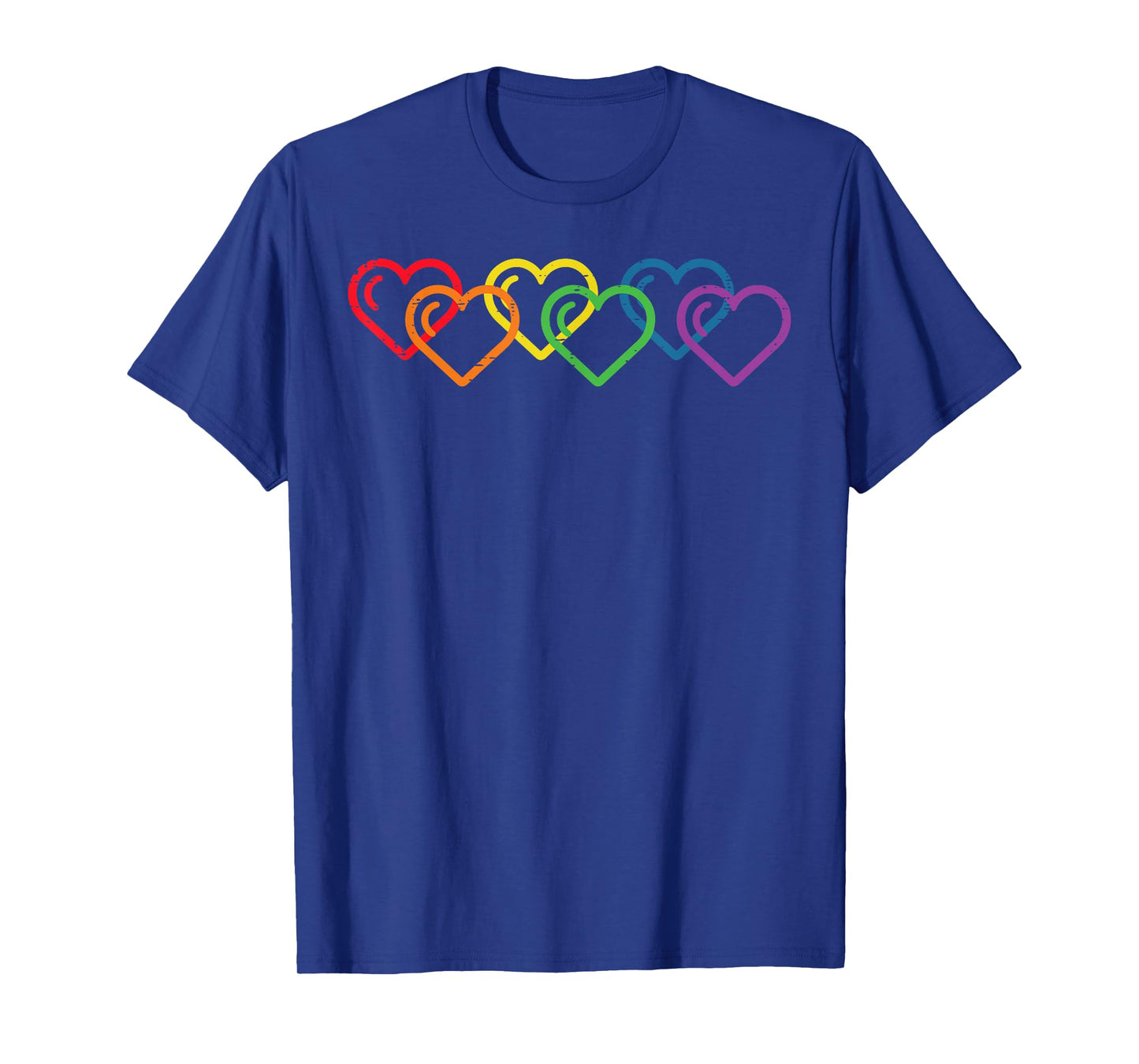 Gay Pride Month Hearts LGBTQ Ally Rainbow Men Women T-Shirt