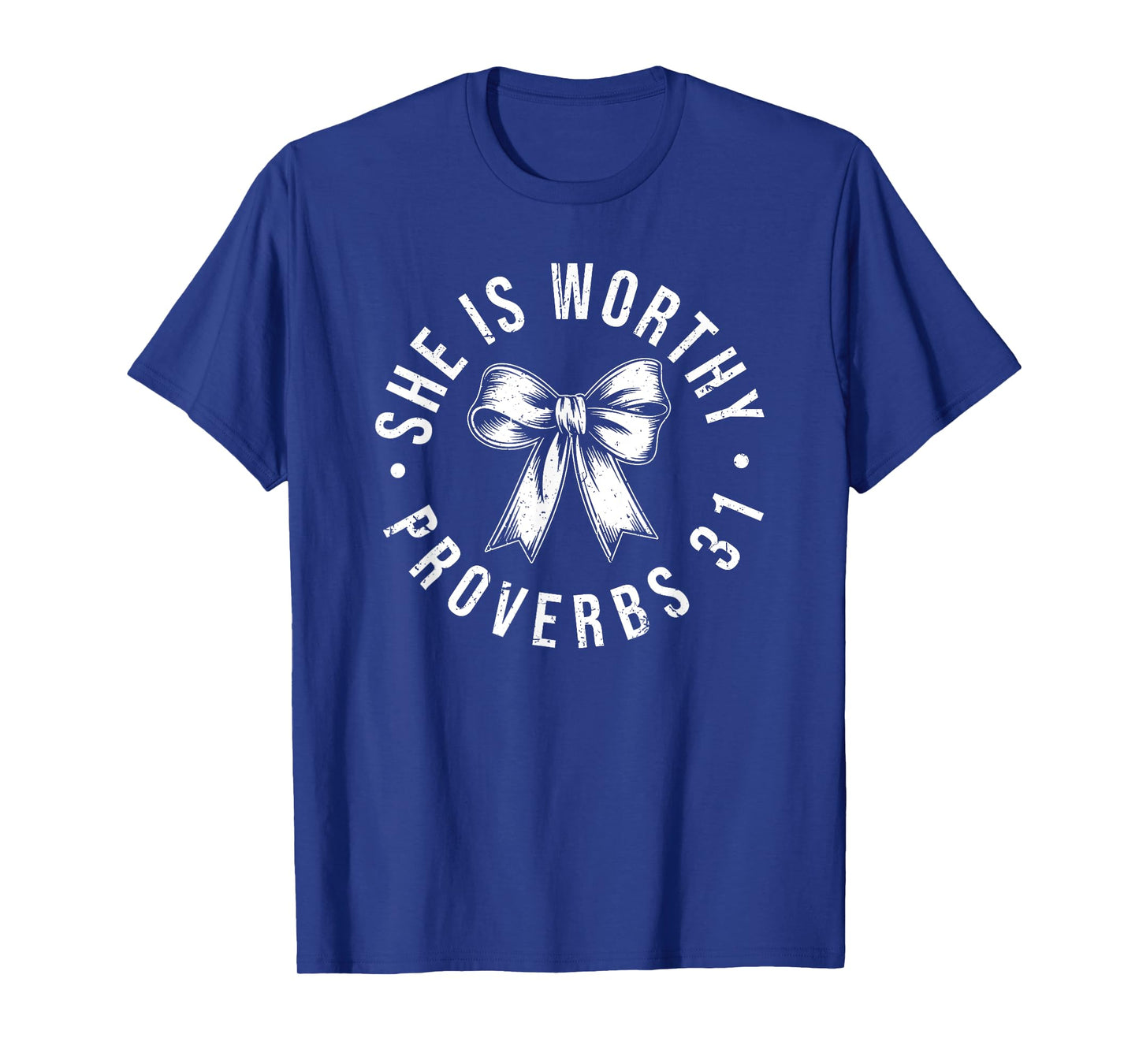 She Is Worthy, She is Worthy Bow, Christian Coquette Girly T-Shirt