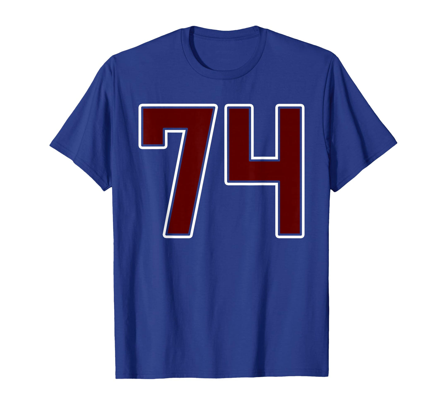 Maroon and White Number 74 Jersey Player Uniform #74 Fan T-Shirt