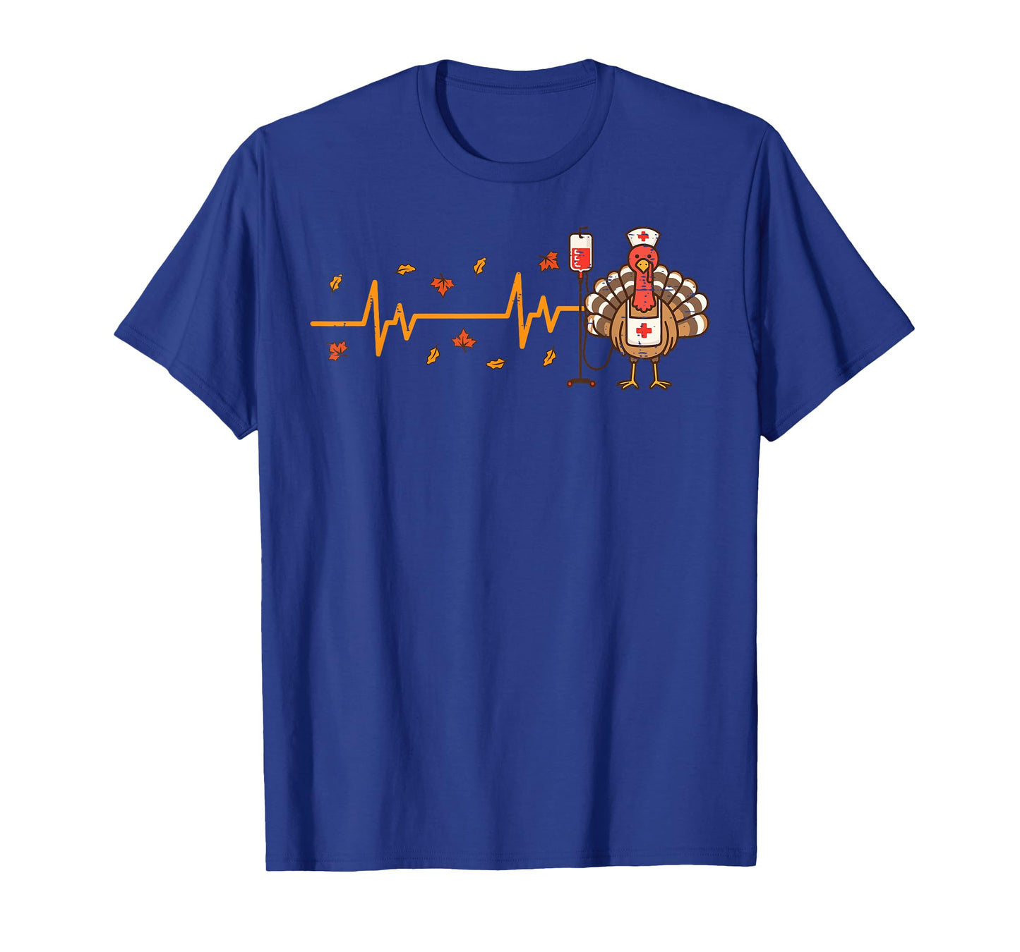 Thanksgiving Nurse Heartbeat Turkey Fall Scrub Top Women Men T-Shirt