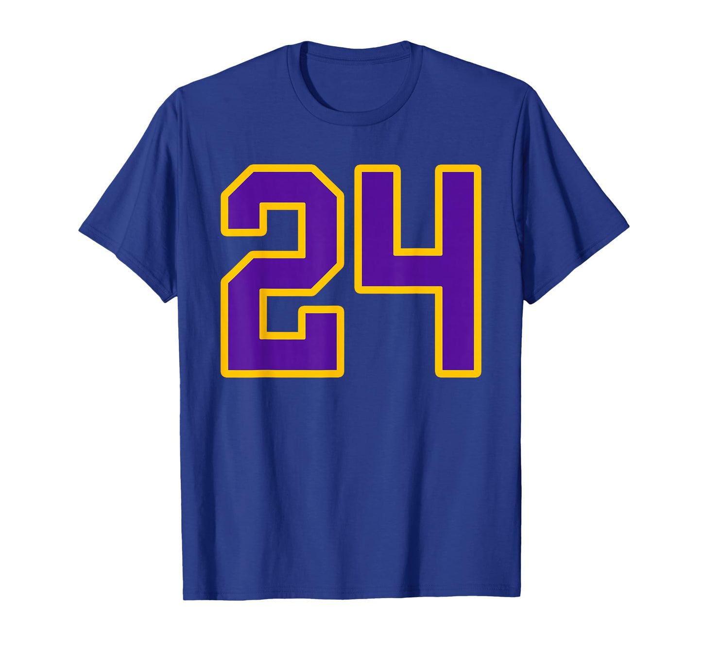 Purple and Gold Number 24 Jersey Player Uniform #24 Fan T-Shirt