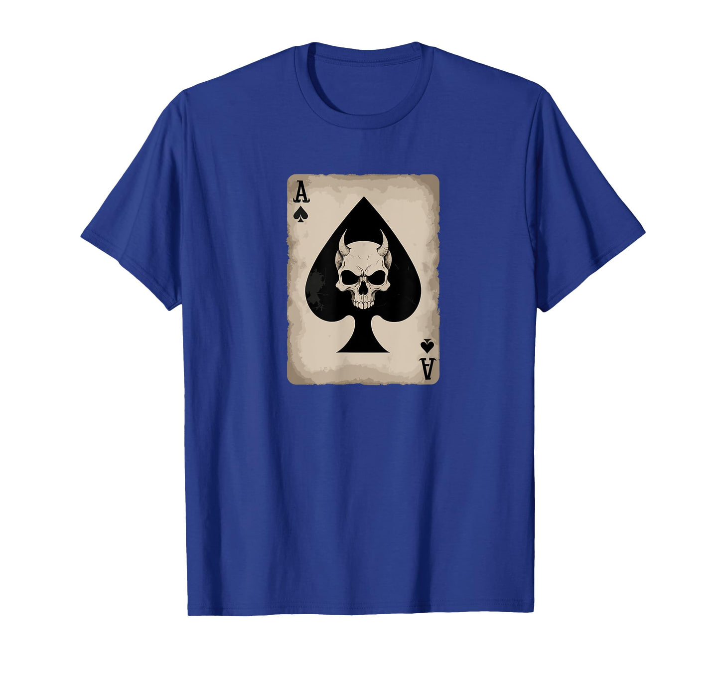 Skull and Devil Horns. Ace of Spades Playing Card. T-Shirt