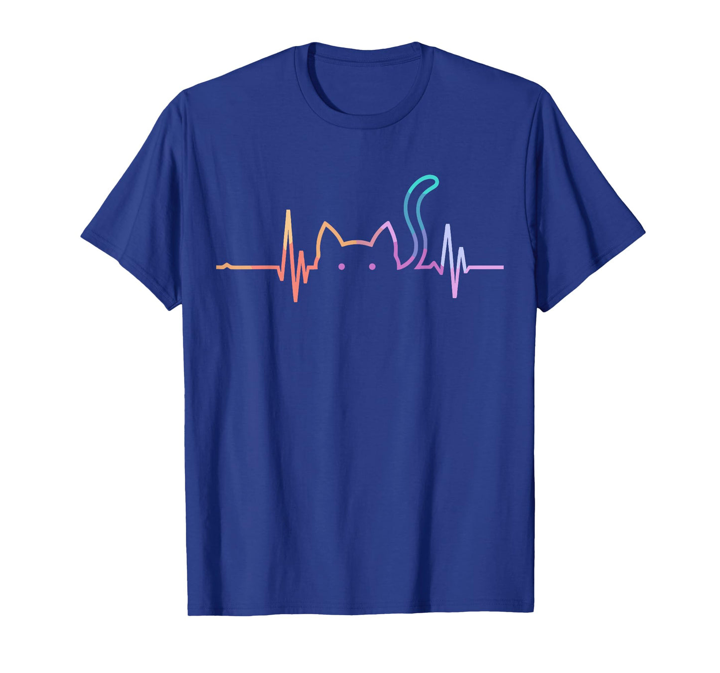 Cat Lover Graphic Heartbeat Silhouette Cute Funny Cat Men Women Girls Kids T-Shirt