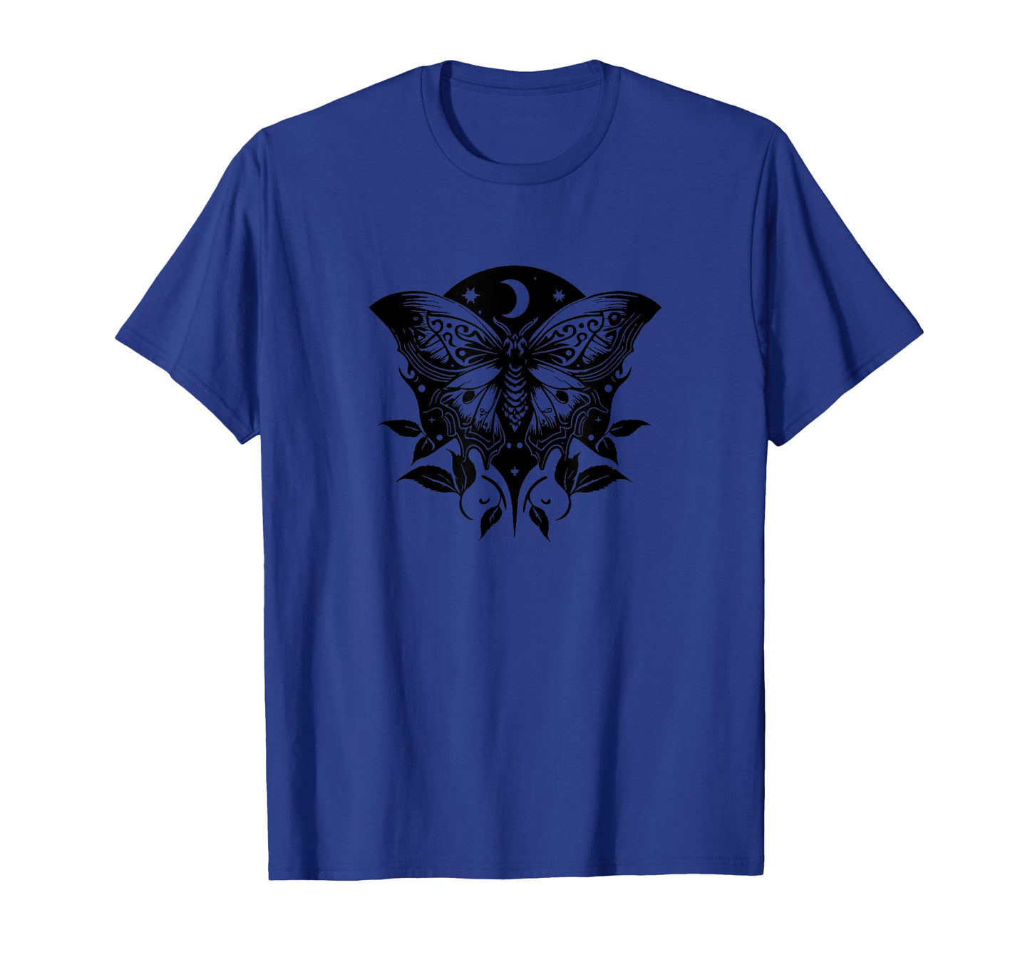 Moth, moon, butterfly, leafs, stars, goth, magic, mystic, T-Shirt