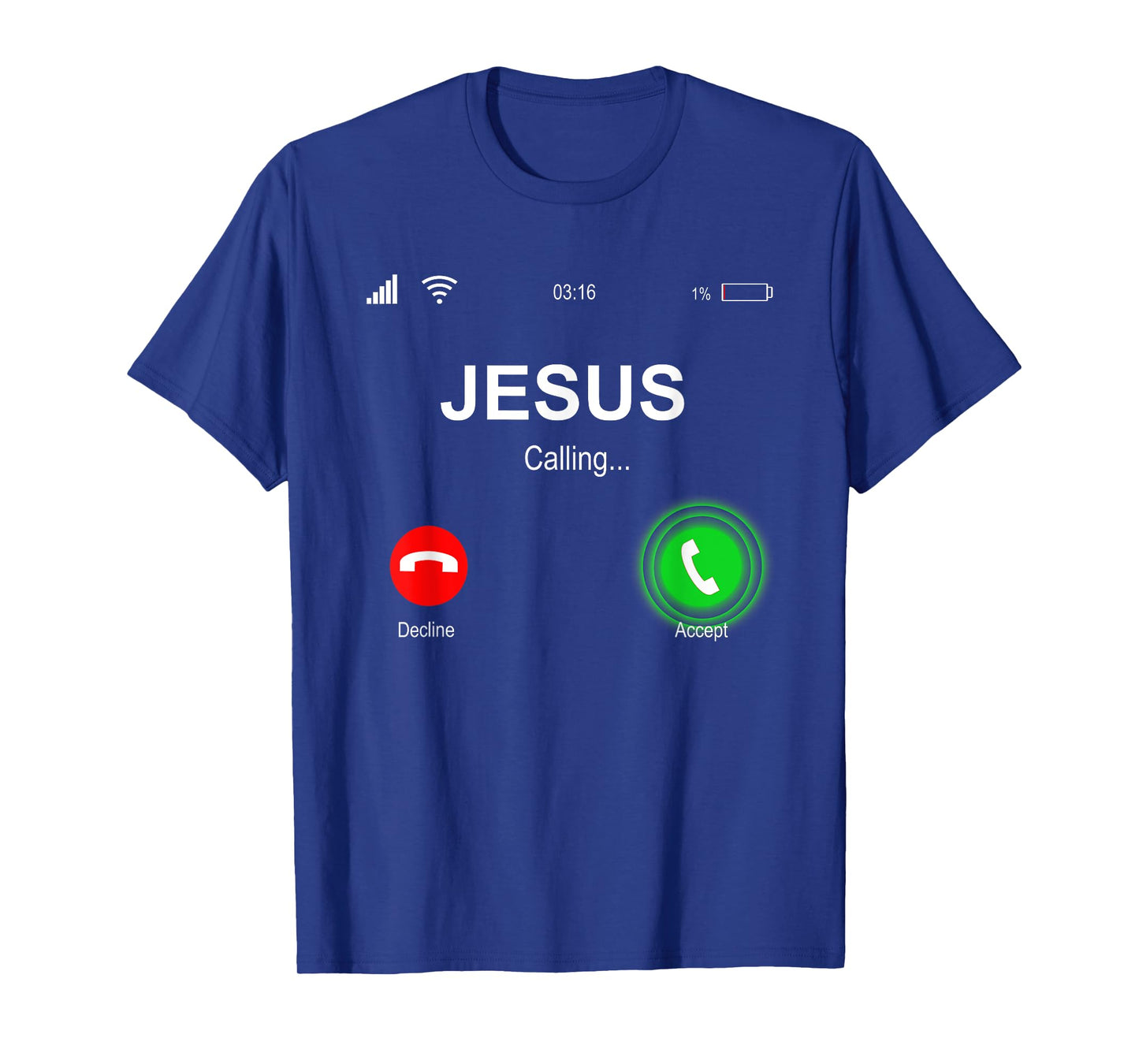 Christian Shirts | JESUS CALLING Funny Accept Decline Jesus T-Shirt