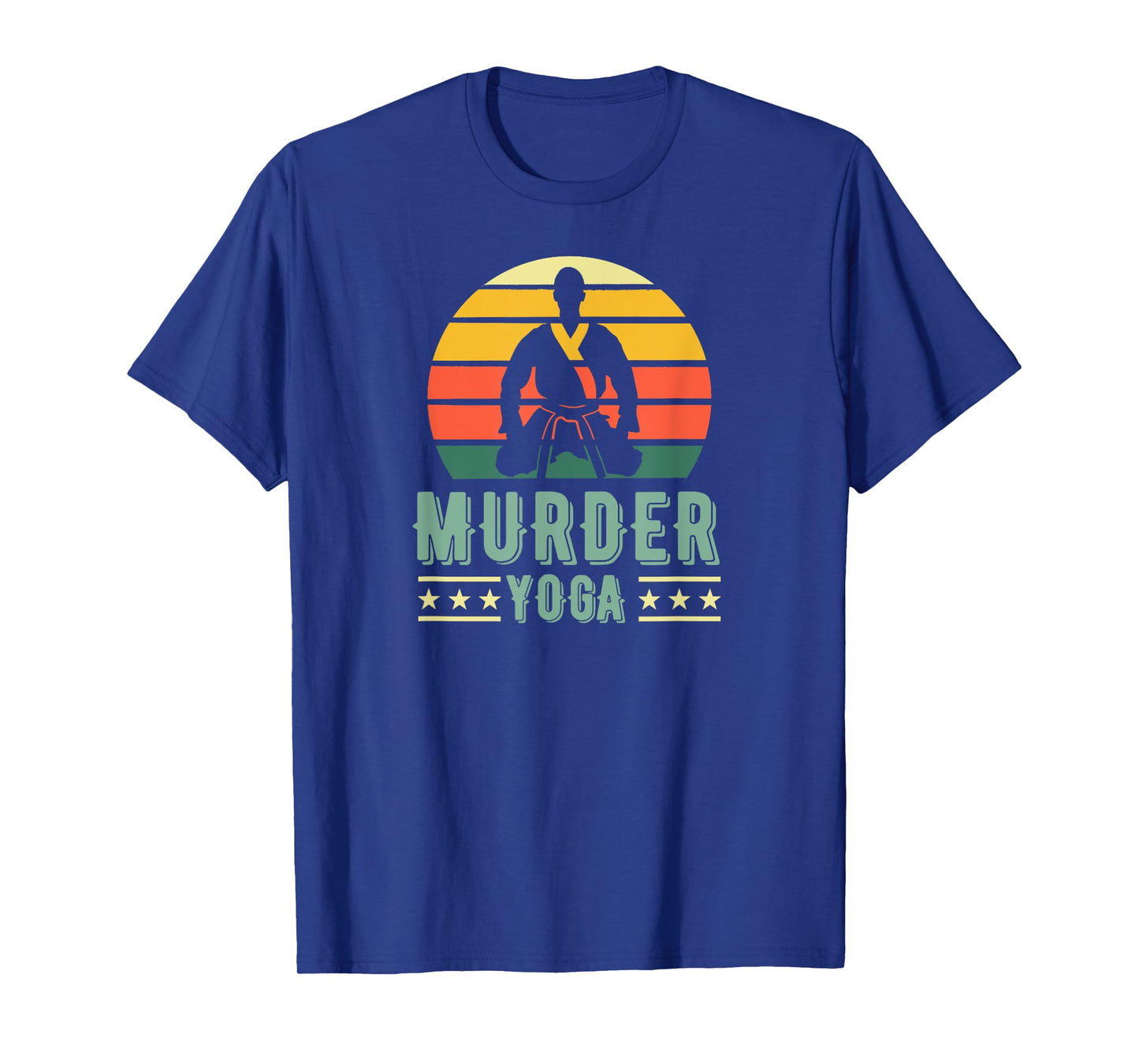 Jiu Jitsu Murder Yoga Vintage Sunset Funny Brazilian BJJ T-Shirt