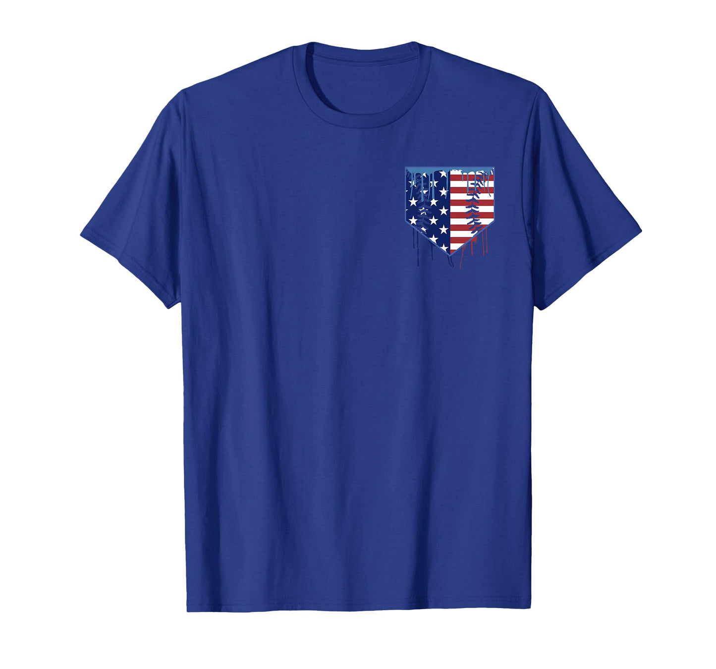 Baseball Drip Memorial Day Patriotic American Flag (2 Sides) T-Shirt