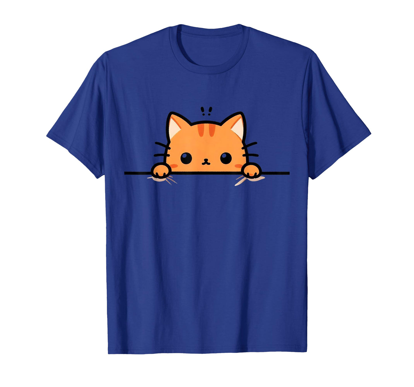 Cute Orange Kitty Cat Peeking Over at You Ginger Cat Lover T-Shirt