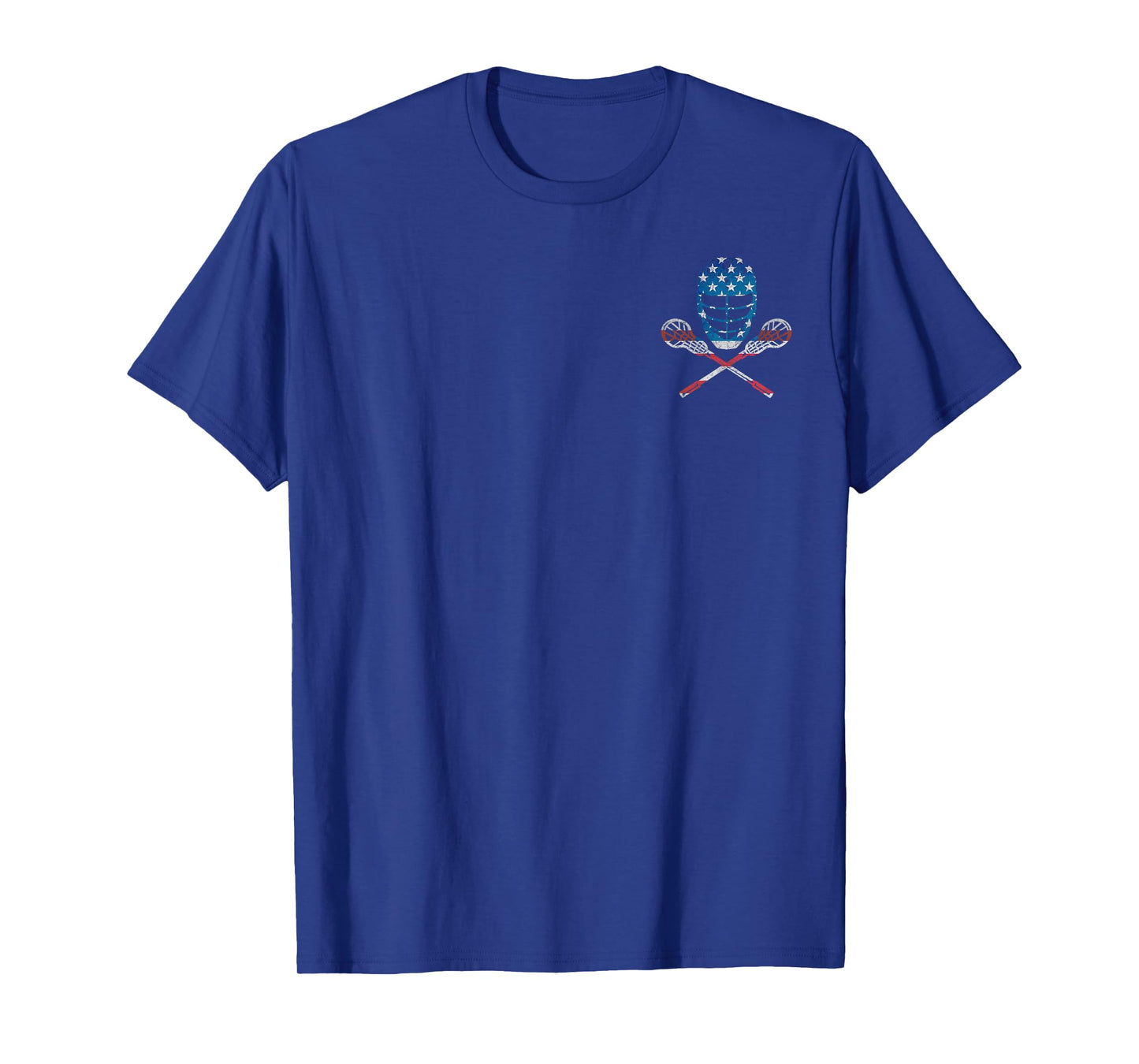 Vintage Lacrosse American Flag Lax Helmet Sticks 4th Of July T-Shirt