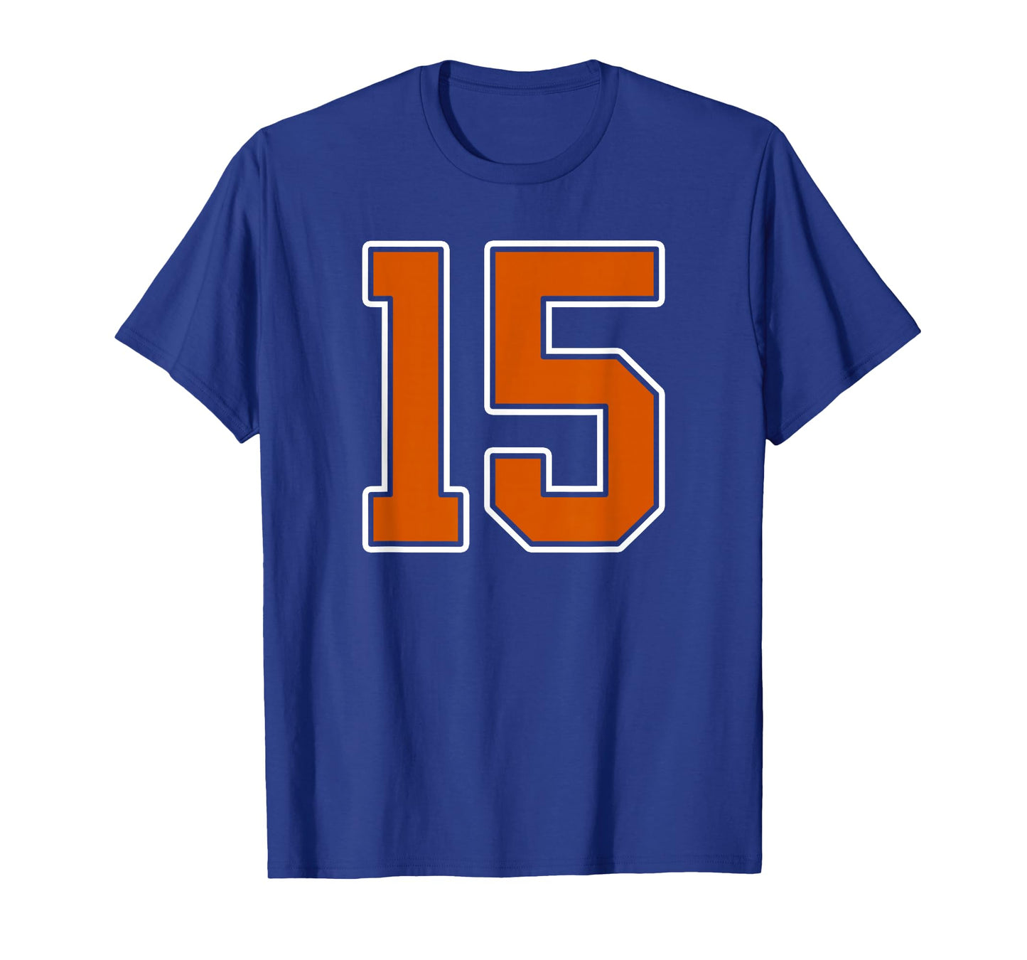 Burnt Orange White Number 15 Jersey Player Uniform #15 T-Shirt