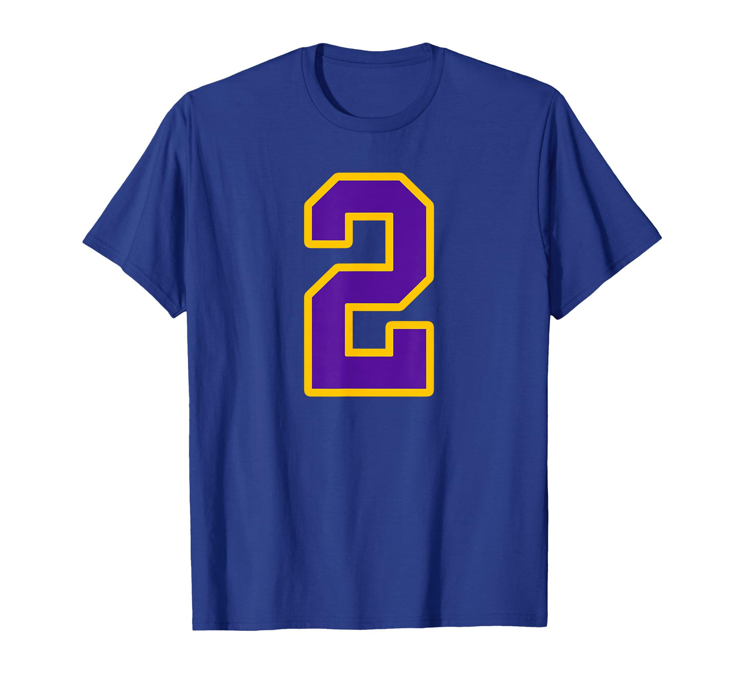 Purple and Gold Number 2 Jersey Player Uniform #2 Fan T-Shirt