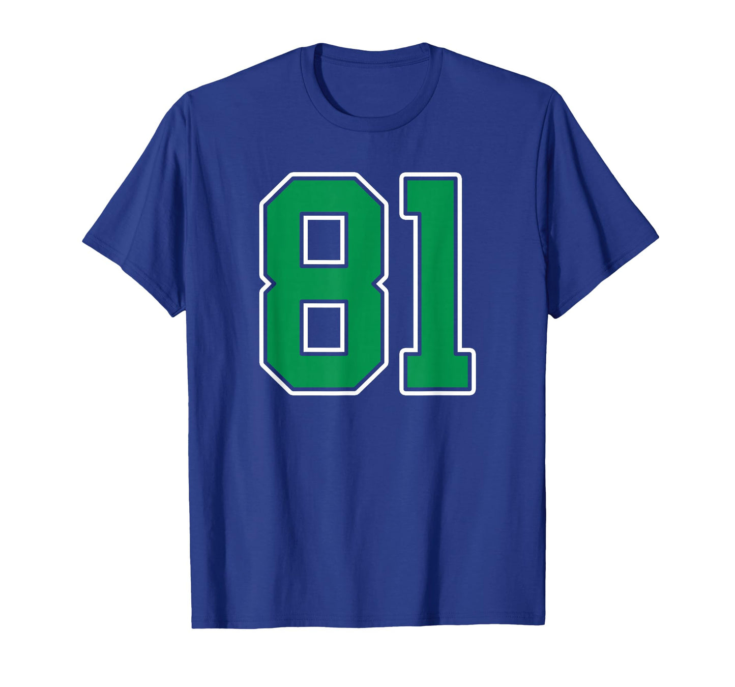 Kelly Green White Number 81 Jersey Player Uniform #81 T-Shirt