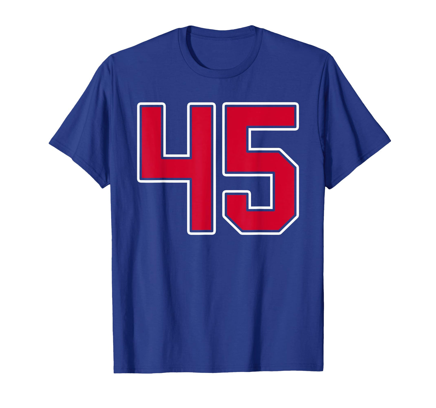 Red White Number 45 Jersey Player Uniform #45 T-Shirt