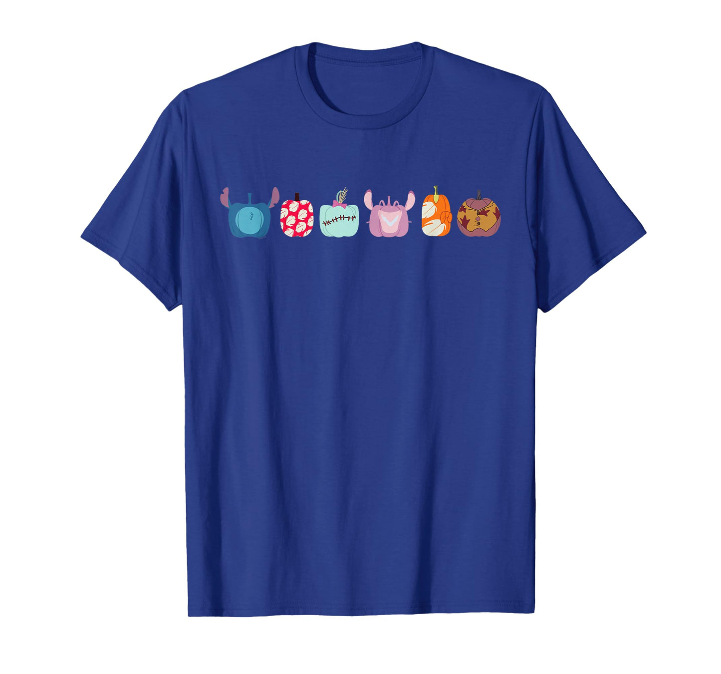 Disney Lilo & Stitch Characters Halloween Pumpkin Lineup T-Shirt