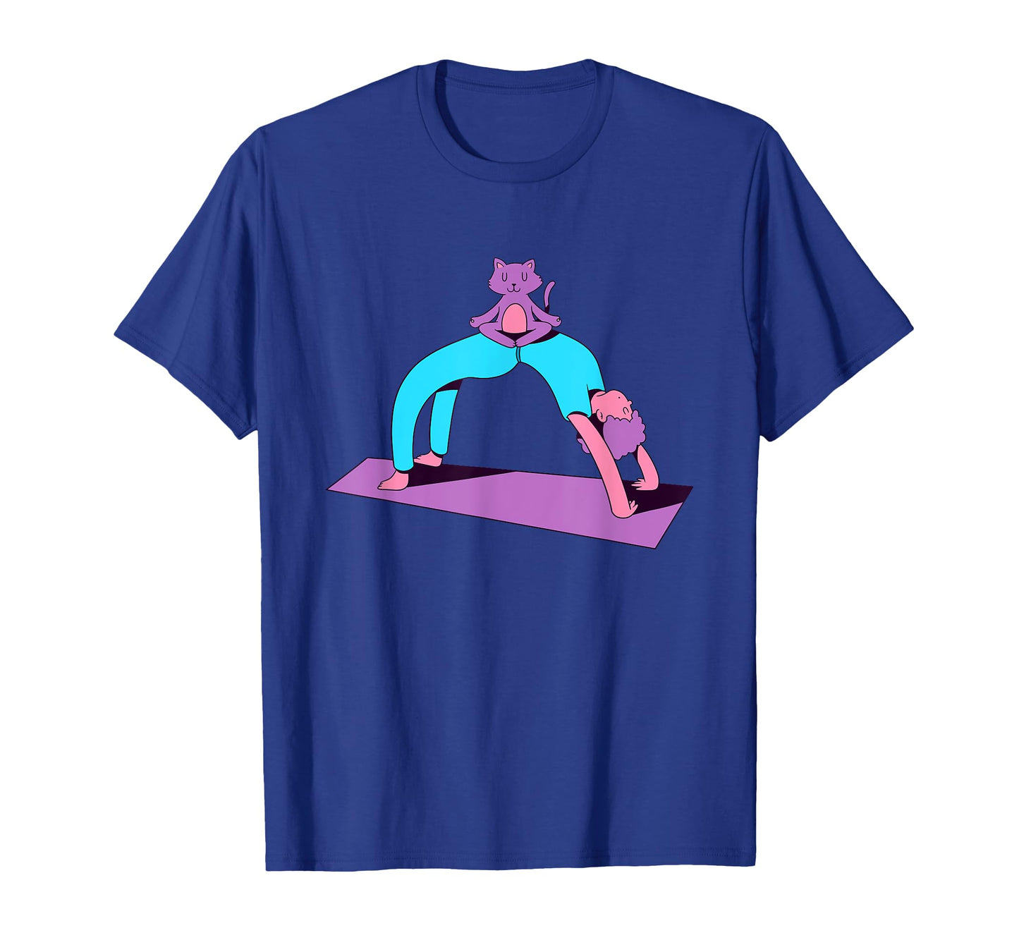 Funny Yoga With A Cat Graphic Men Women T-Shirt