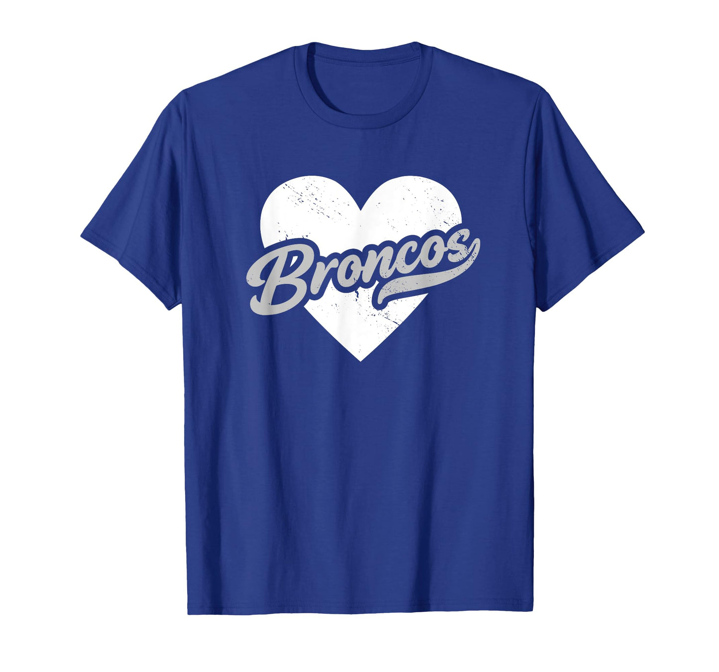 Vintage Broncos High School Go Broncos Pride Heart T-Shirt