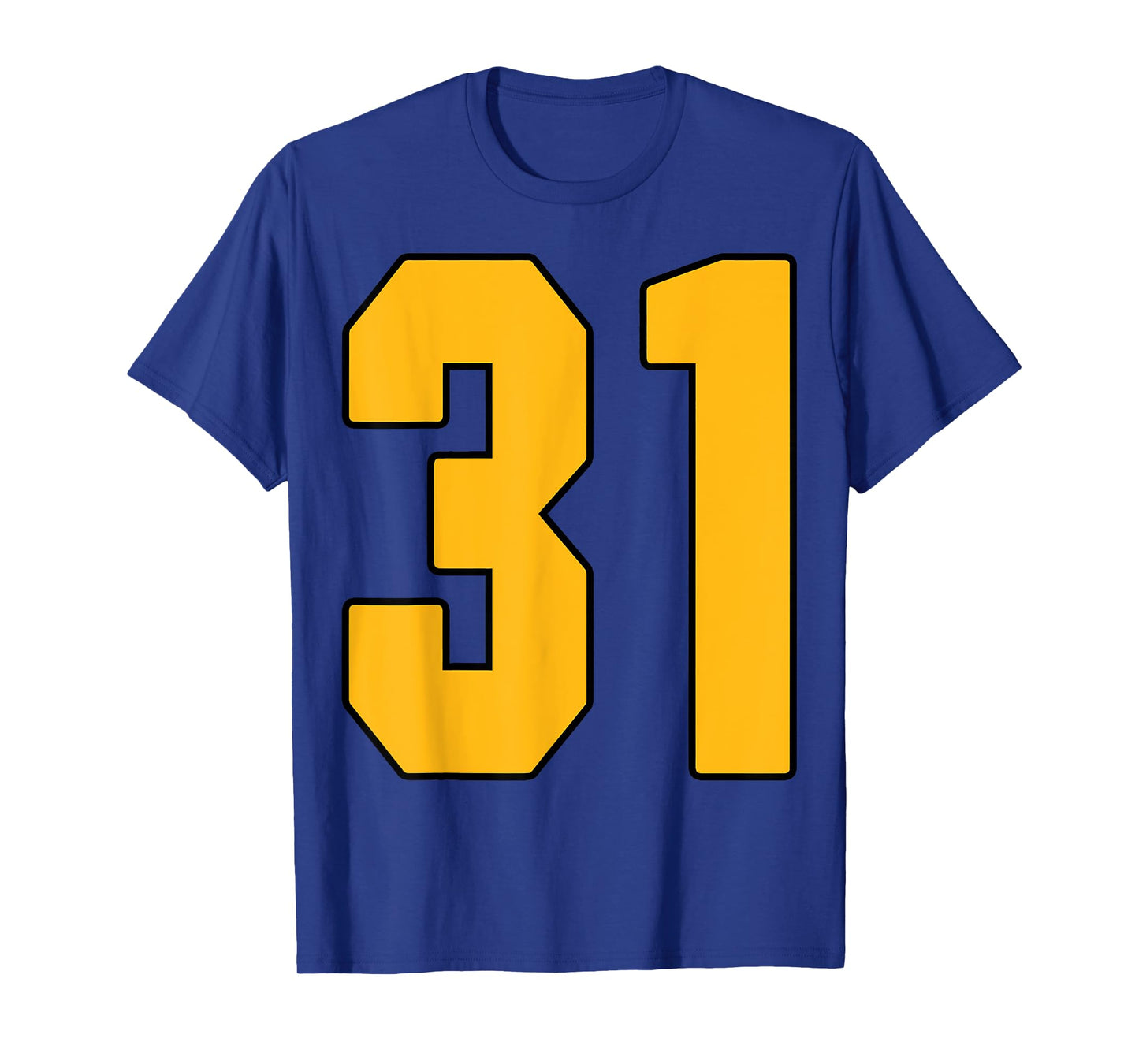 Gold Number 31 Jersey Big #31 Uniform Favorite Player T-Shirt