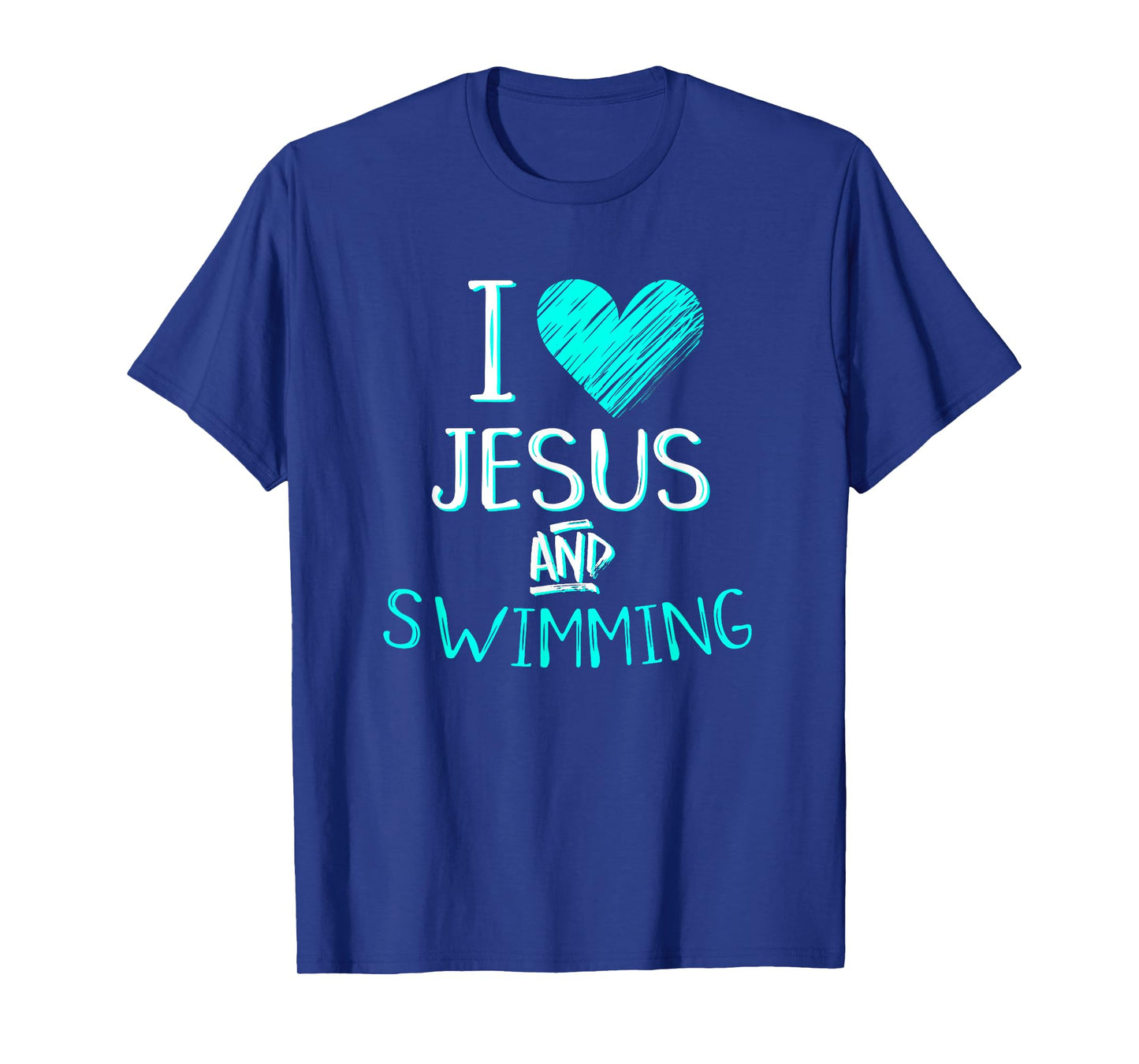 I Love Jesus And Swimming Christian Swimmer Birthday Gift T-Shirt