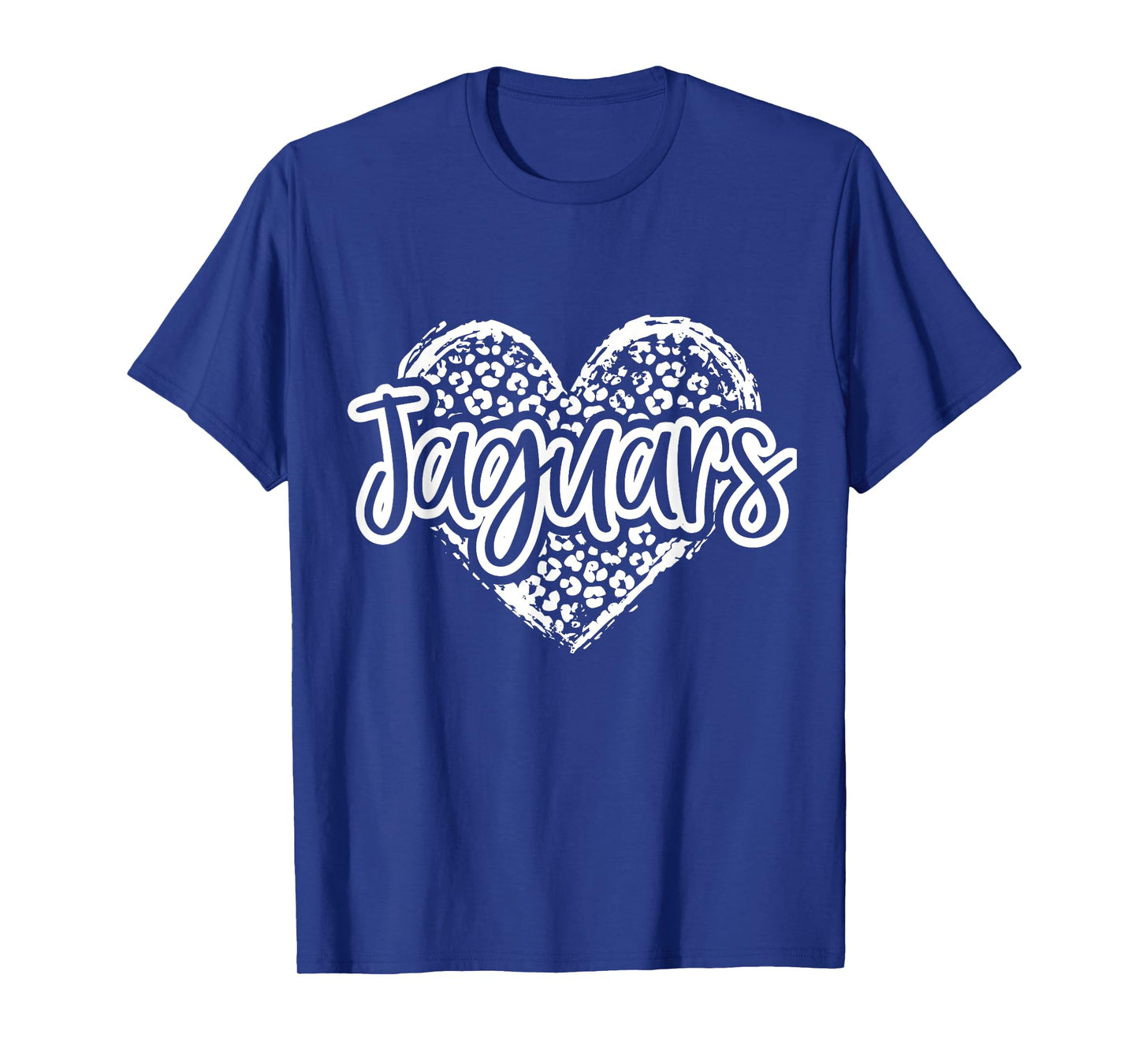 Leopard Cheetah Heart JAGUARS School Spirit Top Distressed T-Shirt