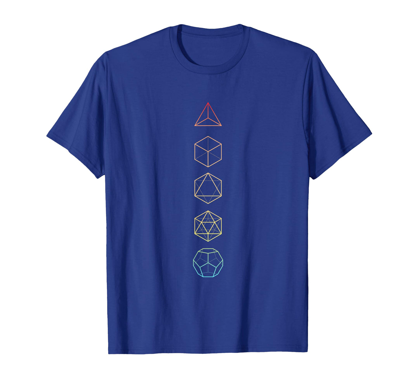 Rainbow Platonic Solids - Sacred Geometry T-Shirt