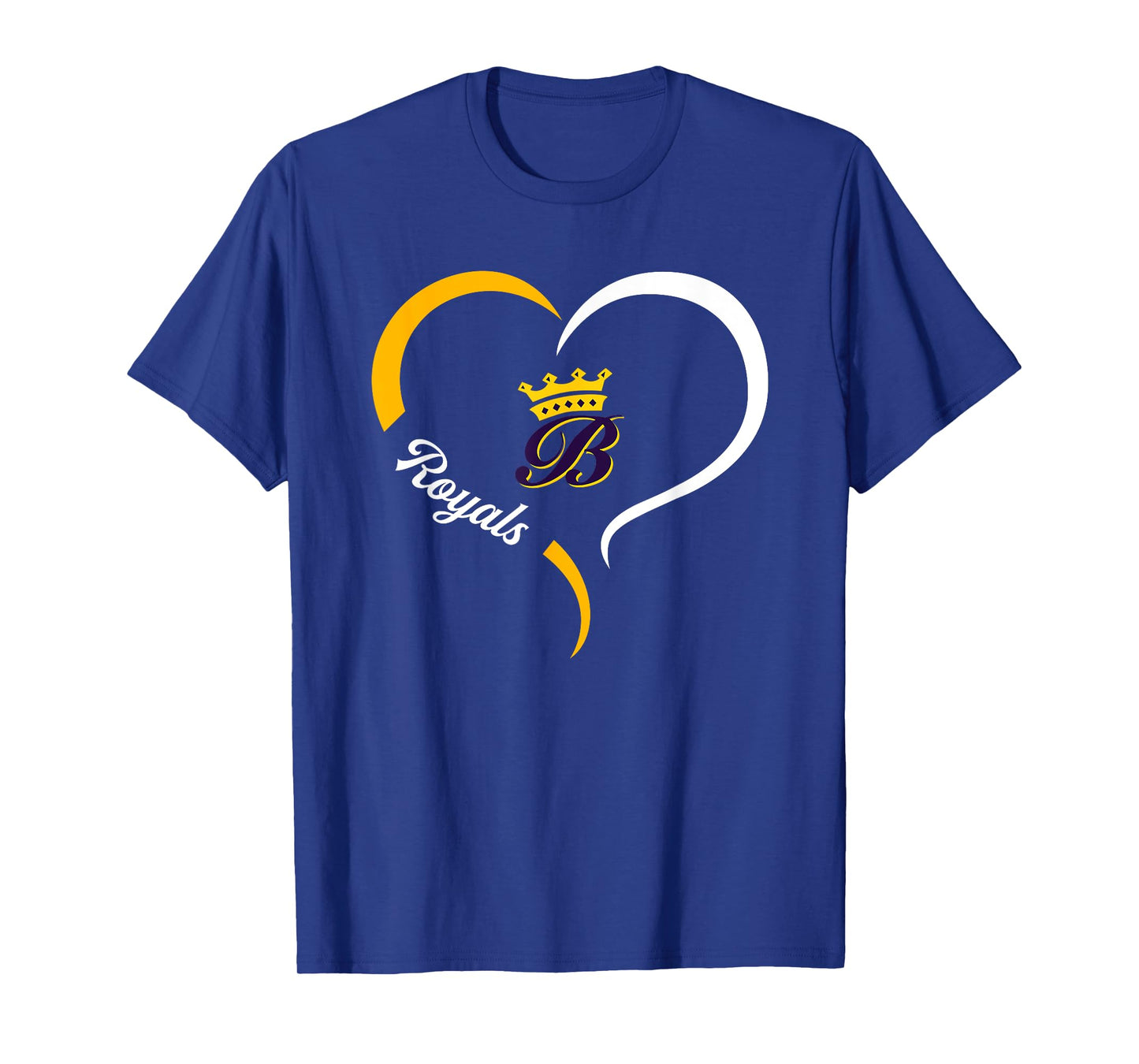 Blissfield Royals Logo Half Heart Slogan HS T-Shirt