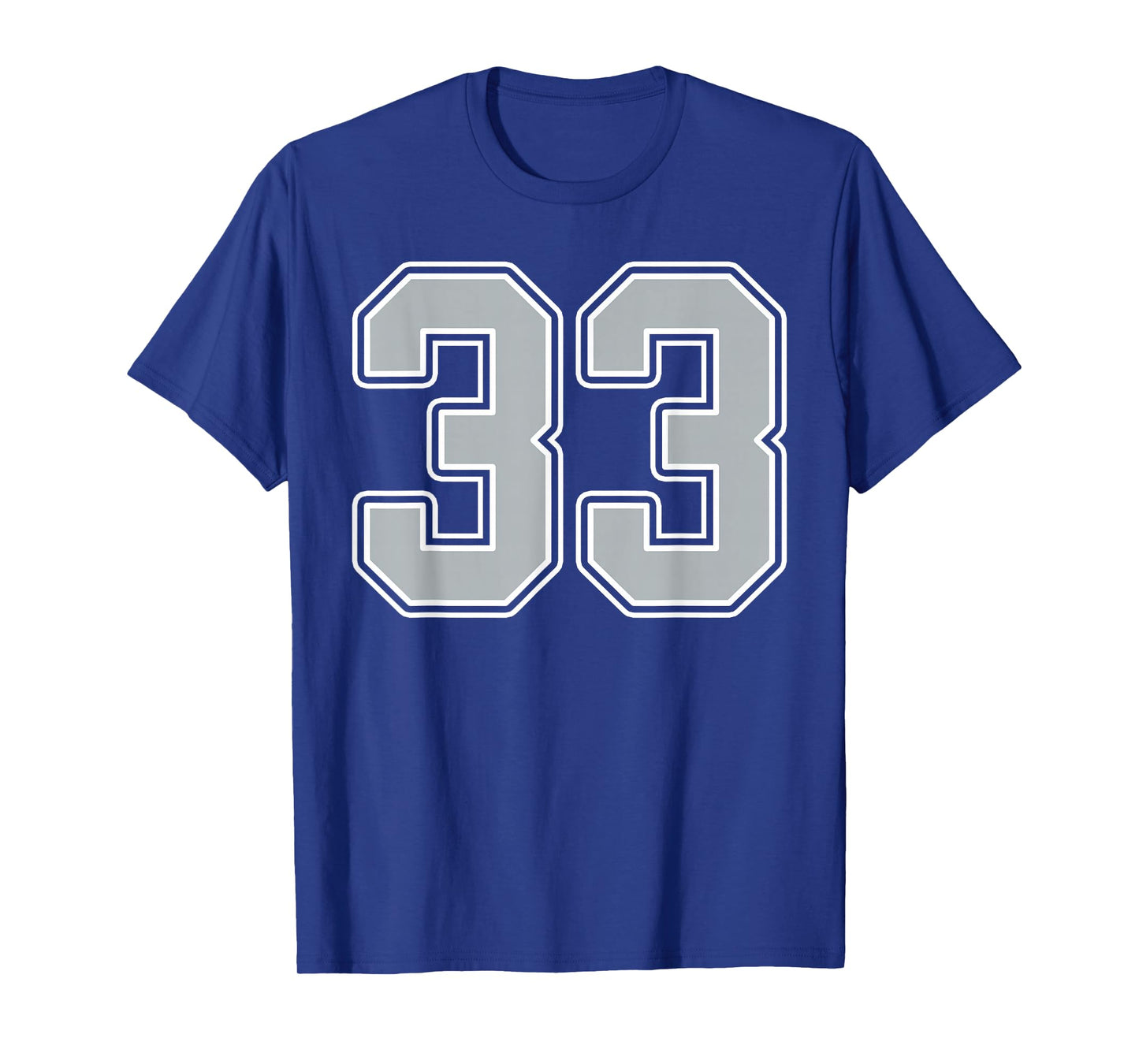 Silver Black White Number 33 Jersey Player Uniform #33 T-Shirt