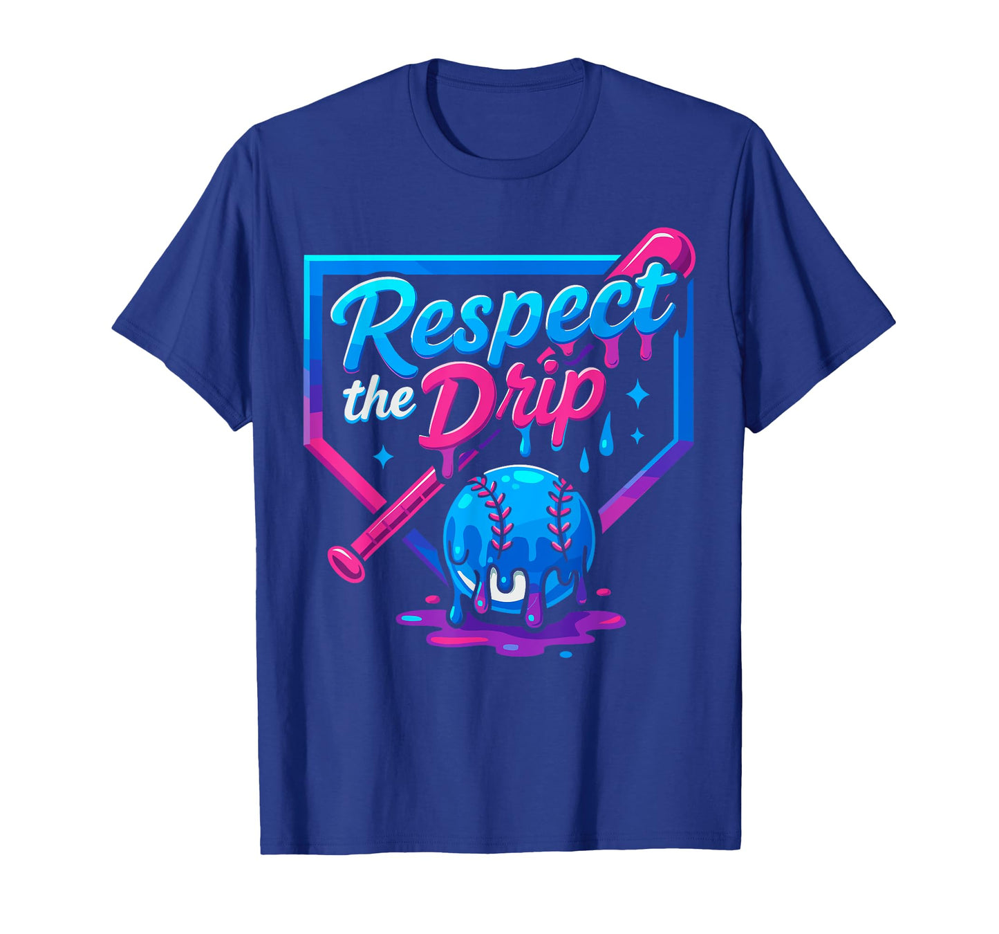 Respect the Drip Baseball Shirt for Boys, Baseball Drip T-Shirt