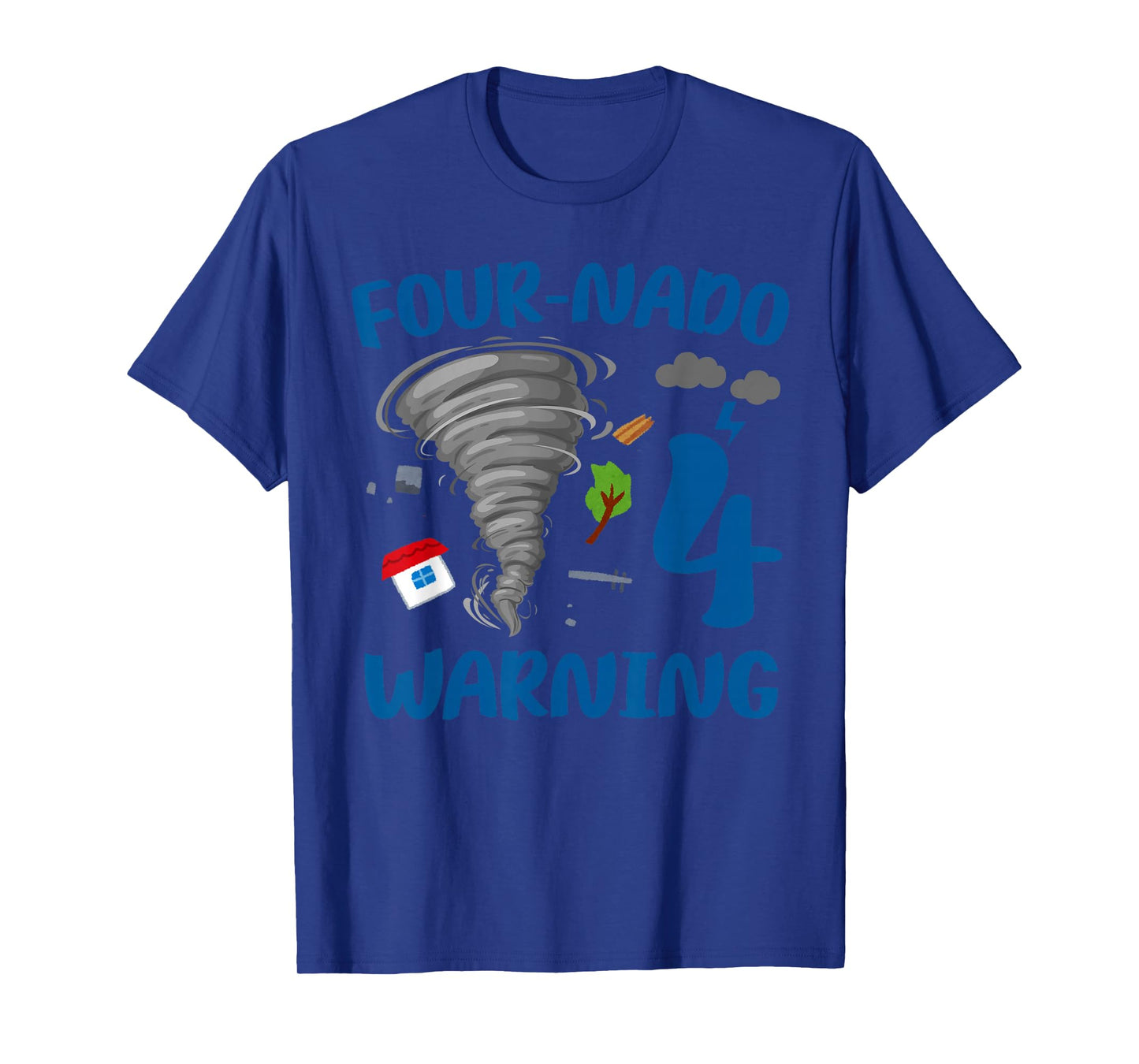 Kids Four-nado Warning 4th Birthday Party Theme Tornado Boy T-Shirt