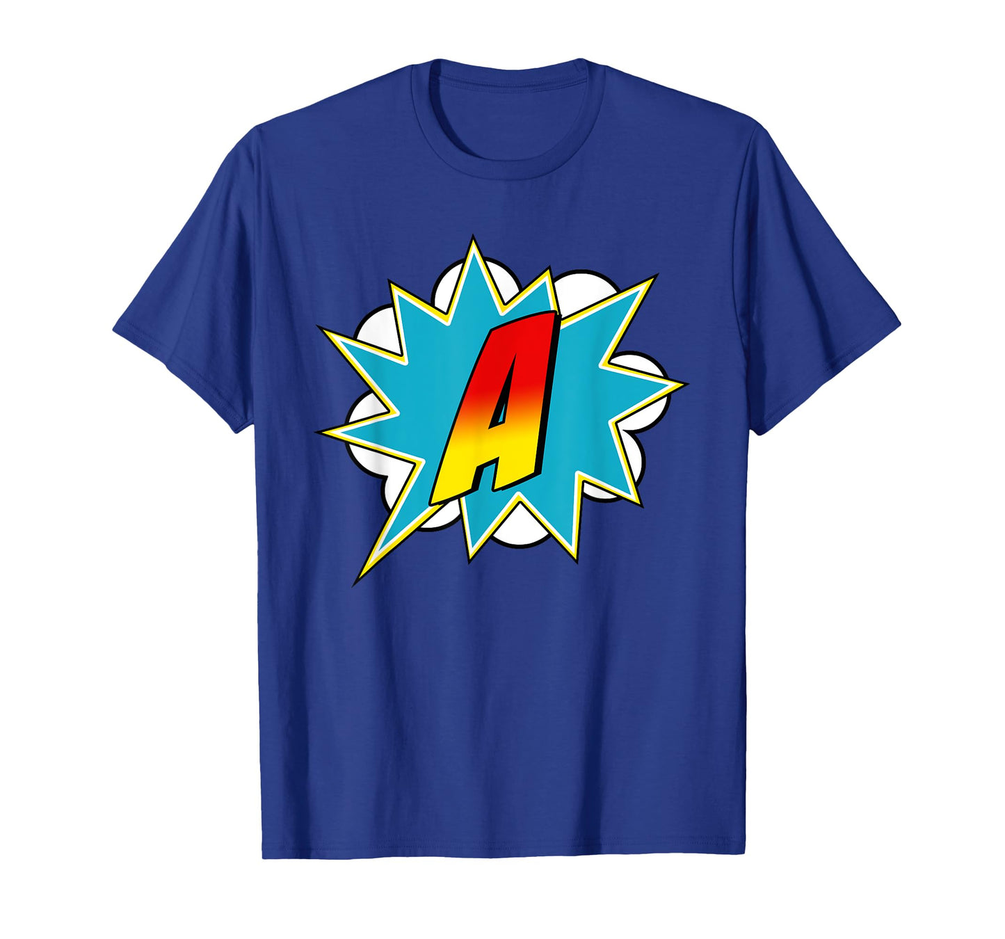 Letter A Superhero Name Comic Letter Retro Costume T-Shirt