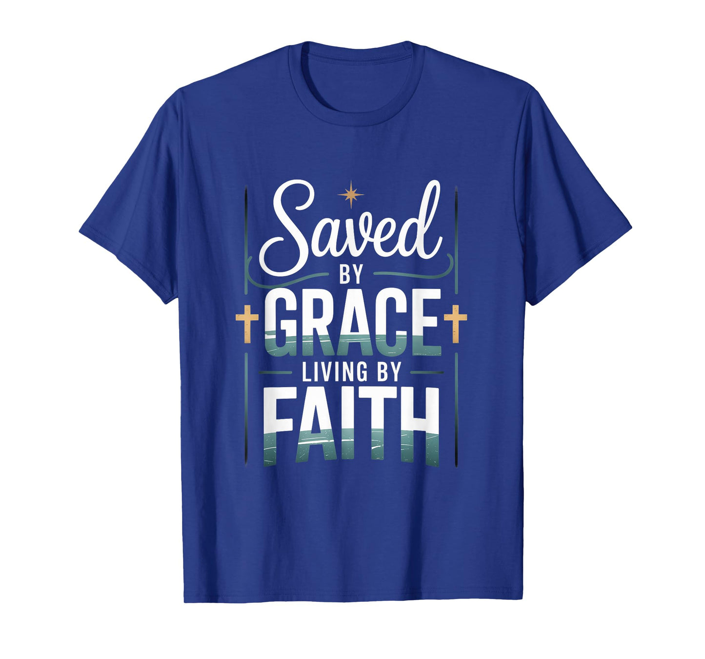 Saved by Grace Living by Faith Christian Streetwear T-Shirt