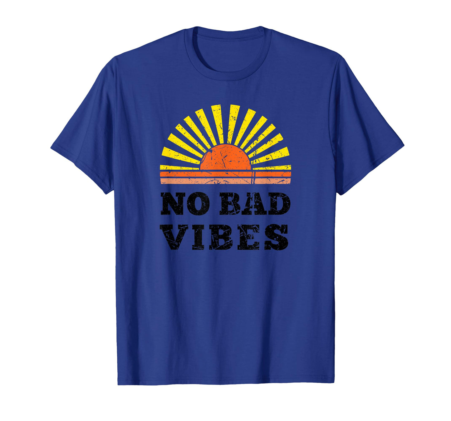 No Bad Vibes Summer Retro Sunset Think Positive Wellbeing Men Women Girls Kids T-Shirt