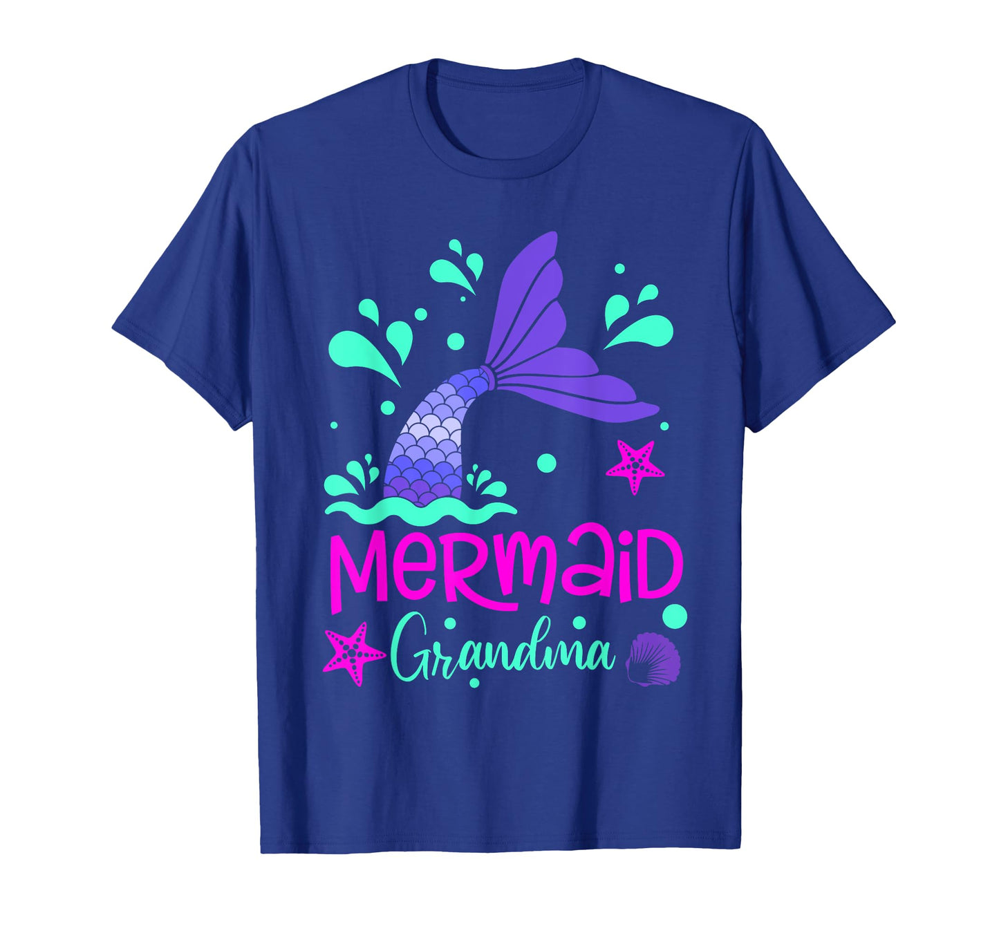 Mermaid Grandma Funny Matching Family Bday Party Squad T-Shirt