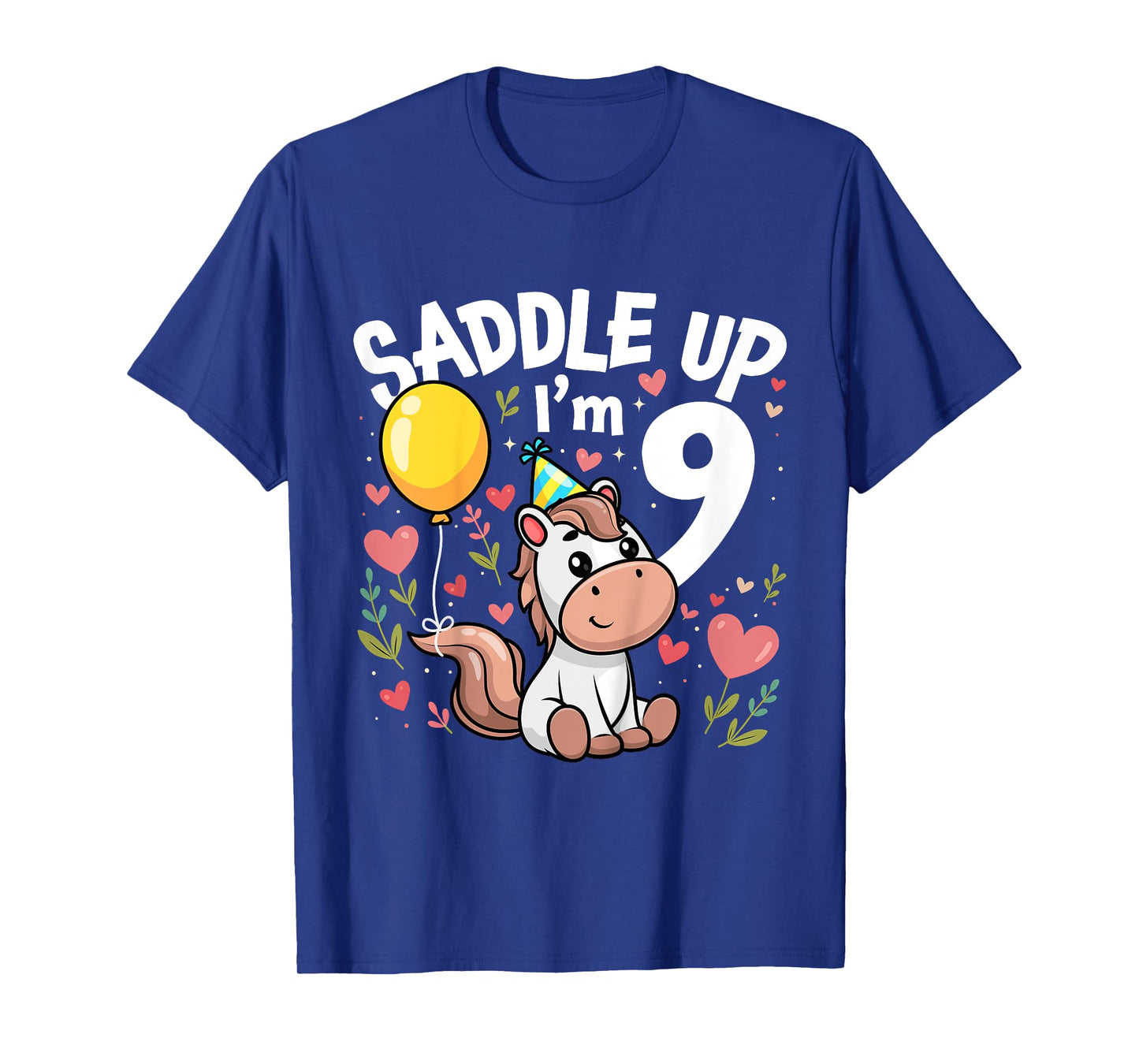 9 Years Old Girl Horses 9th Horse Birthday Girl T-Shirt