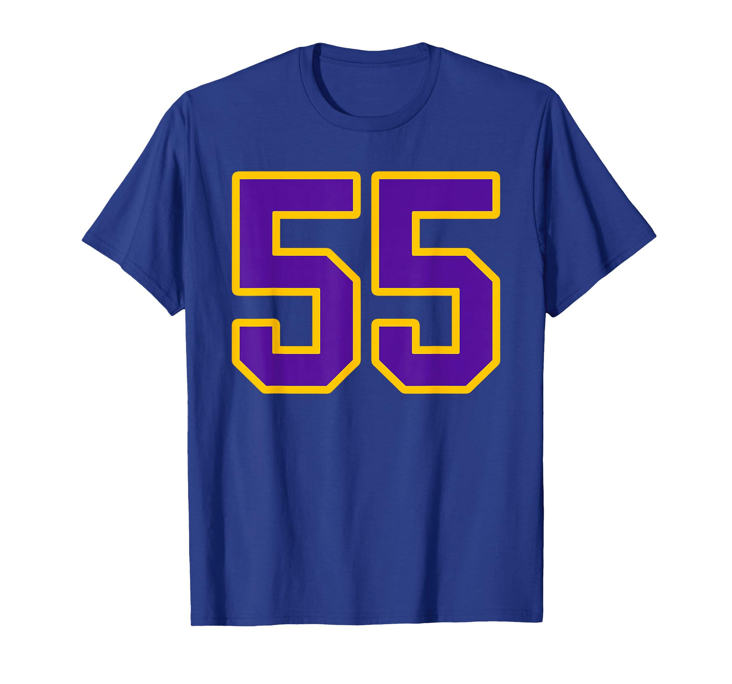 Purple and Gold Number 55 Jersey Player Uniform #55 Fan T-Shirt