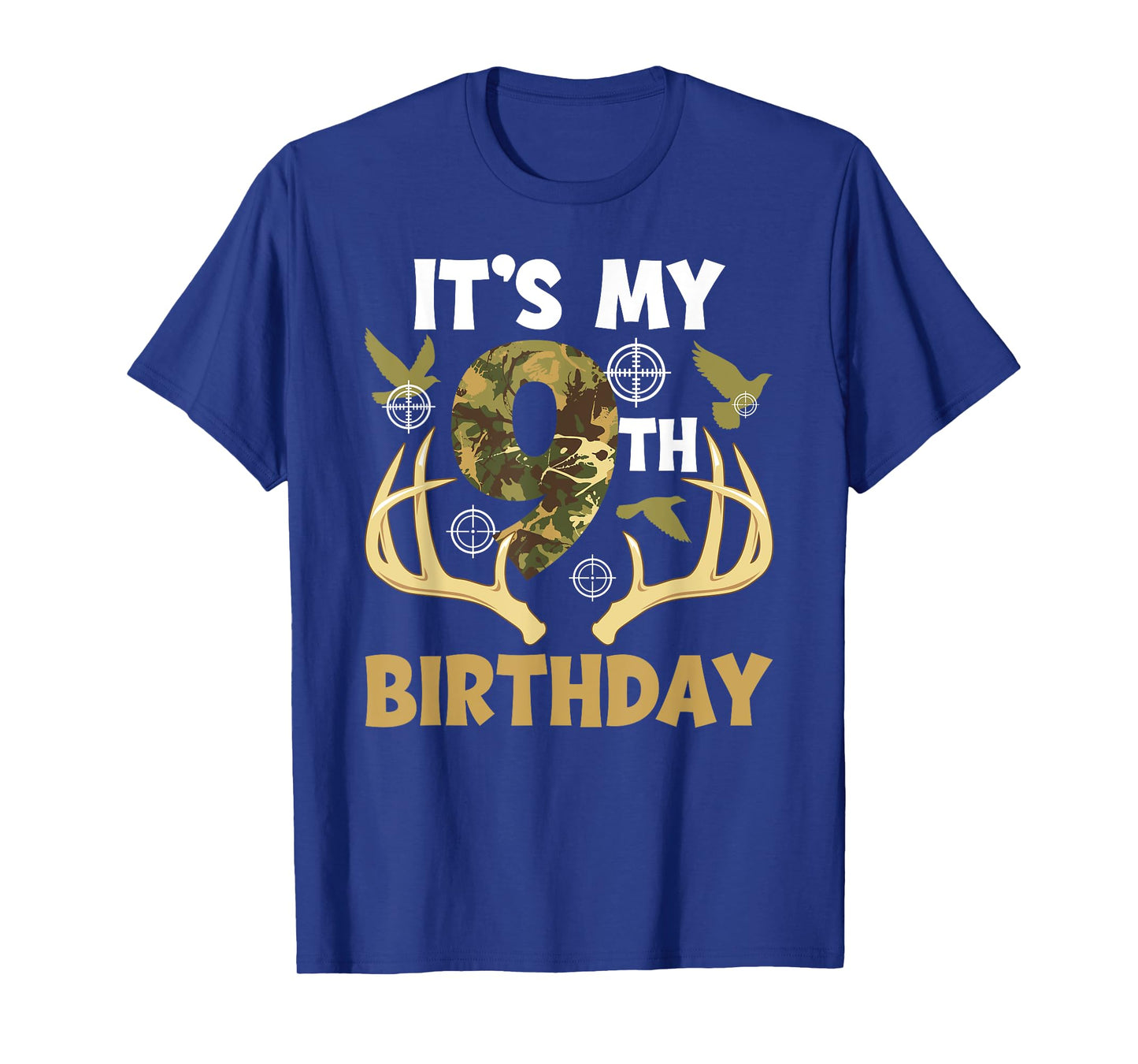 9th Hunting Birthday Party 9 Year Old Hunter Birthday T-Shirt