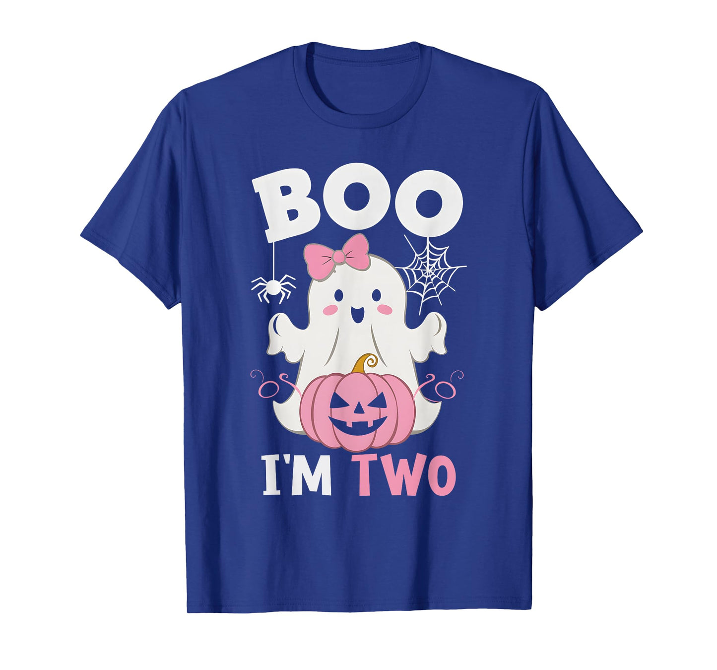 Ghost Boo I'm Two Year 2nd Birthday Girls Halloween Groovy T-Shirt