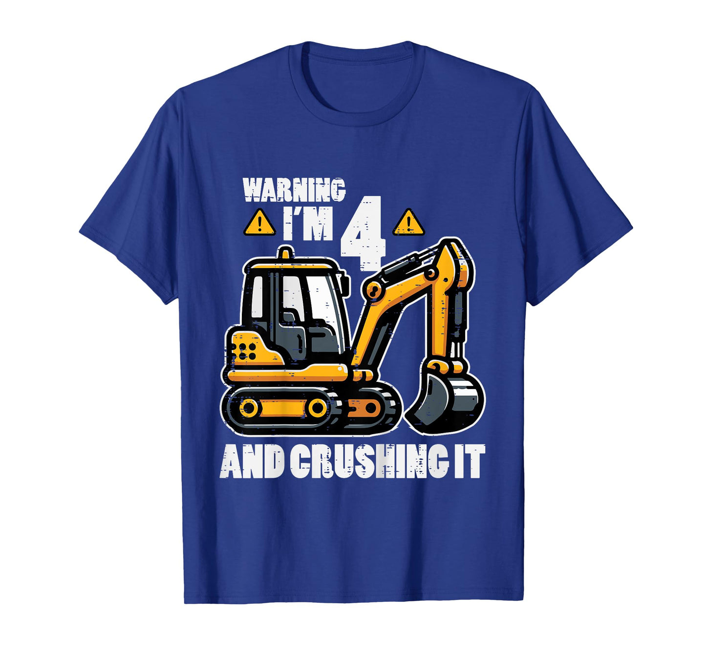 Kids Im 4 Crushing It Excavator 4th Birthday Construction Boy Kid T-Shirt