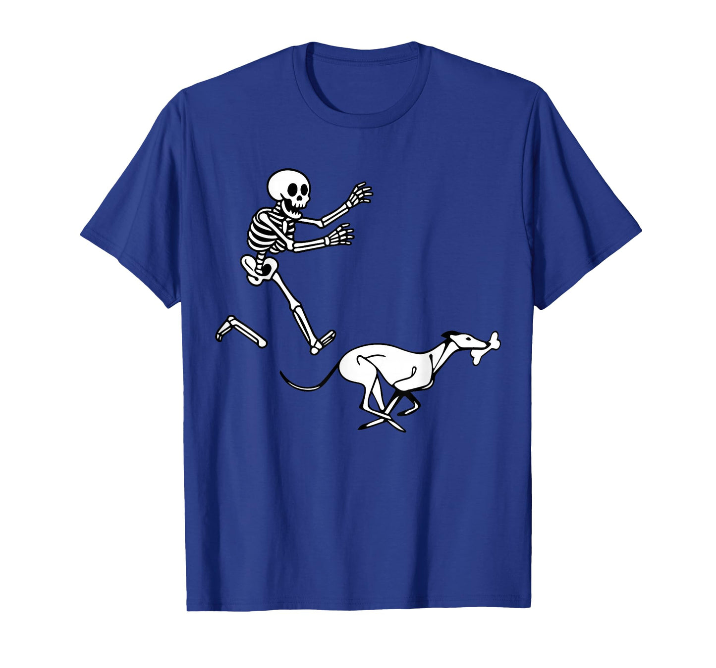 Funny Greyhound Running Skeleton Halloween T-Shirt