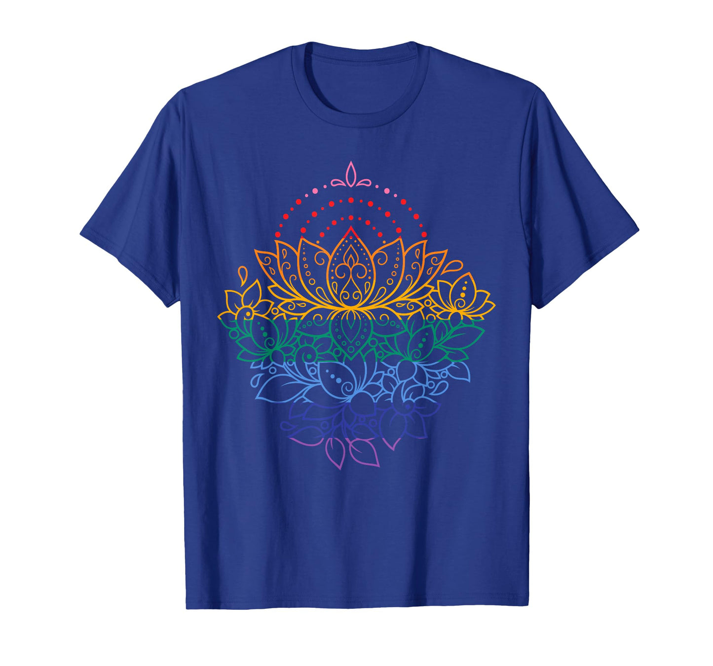 Rainbow Lotus Mandala Yoga LGBTQ Lesbian Gay Pride Month T-Shirt