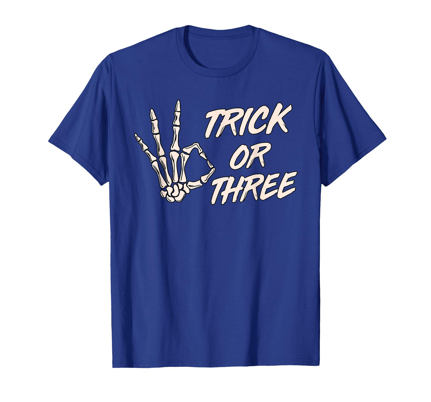 Trick or Three Halloween 3rd Birthday Spooky Skeleton Hand T-Shirt