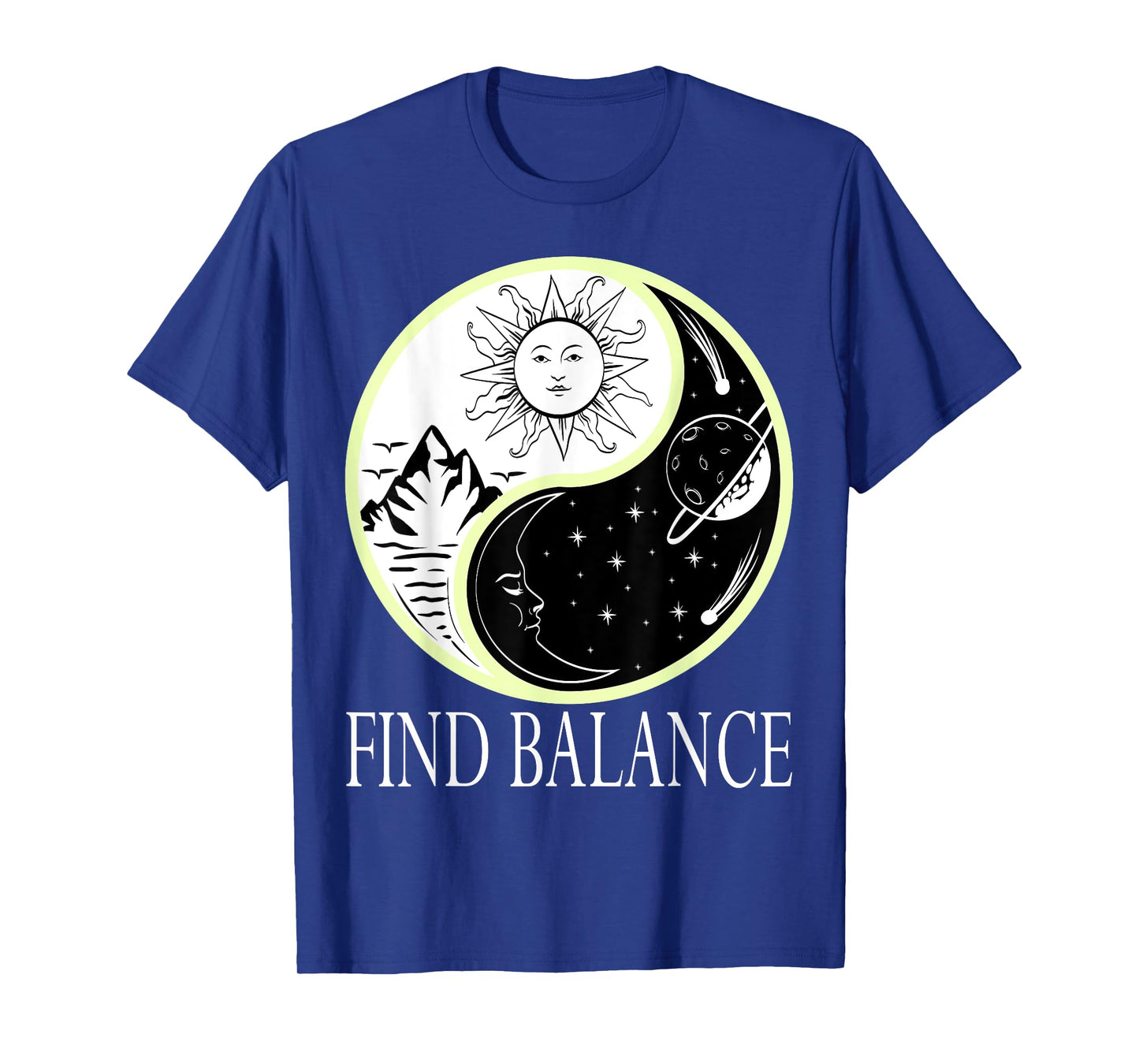 Find Balance Yin Yang Positive Vibes Yoga Motivation T-Shirt