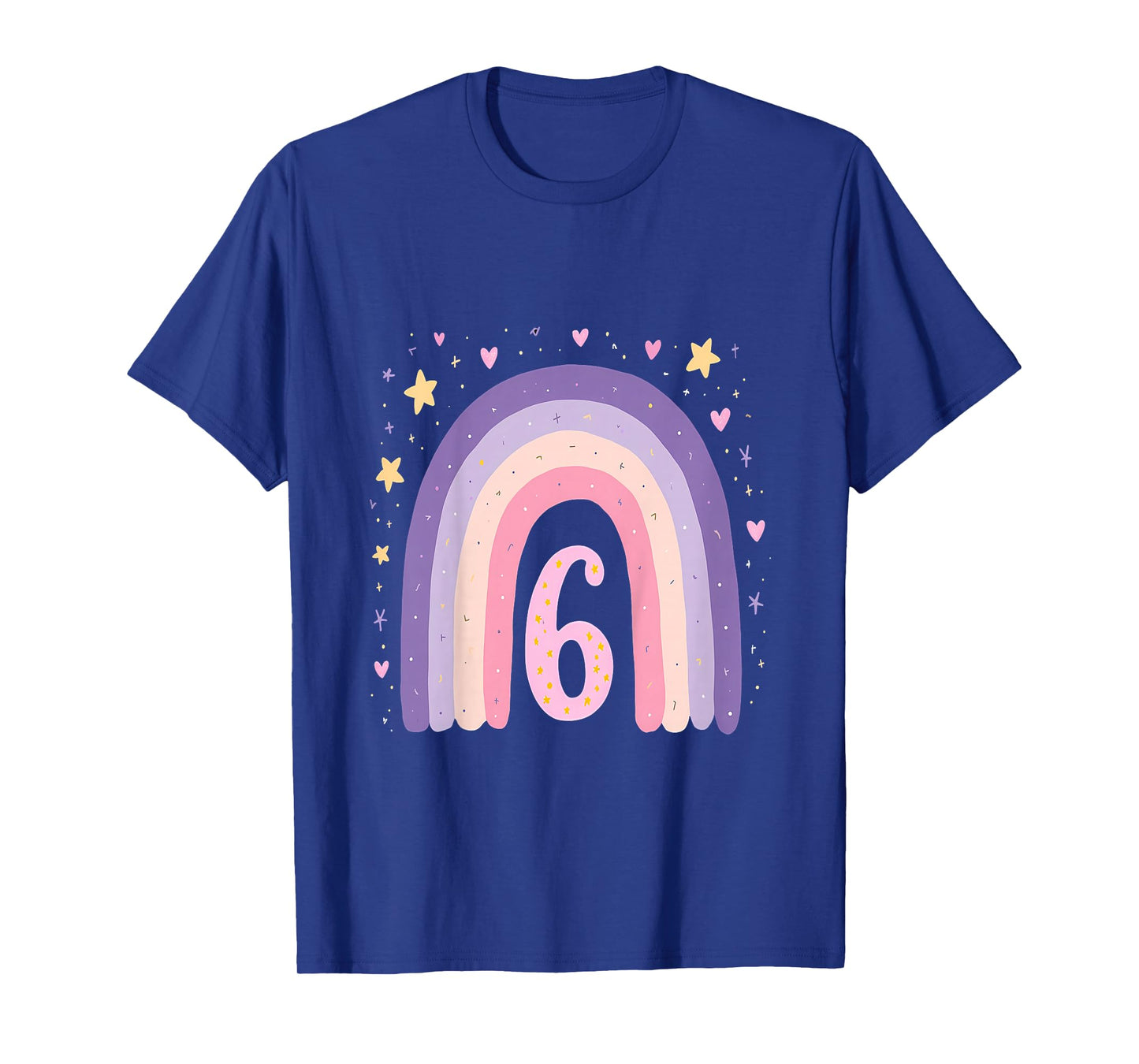 Cute Pastel Rainbow 6th Birthday Girl Kids Party T-Shirt