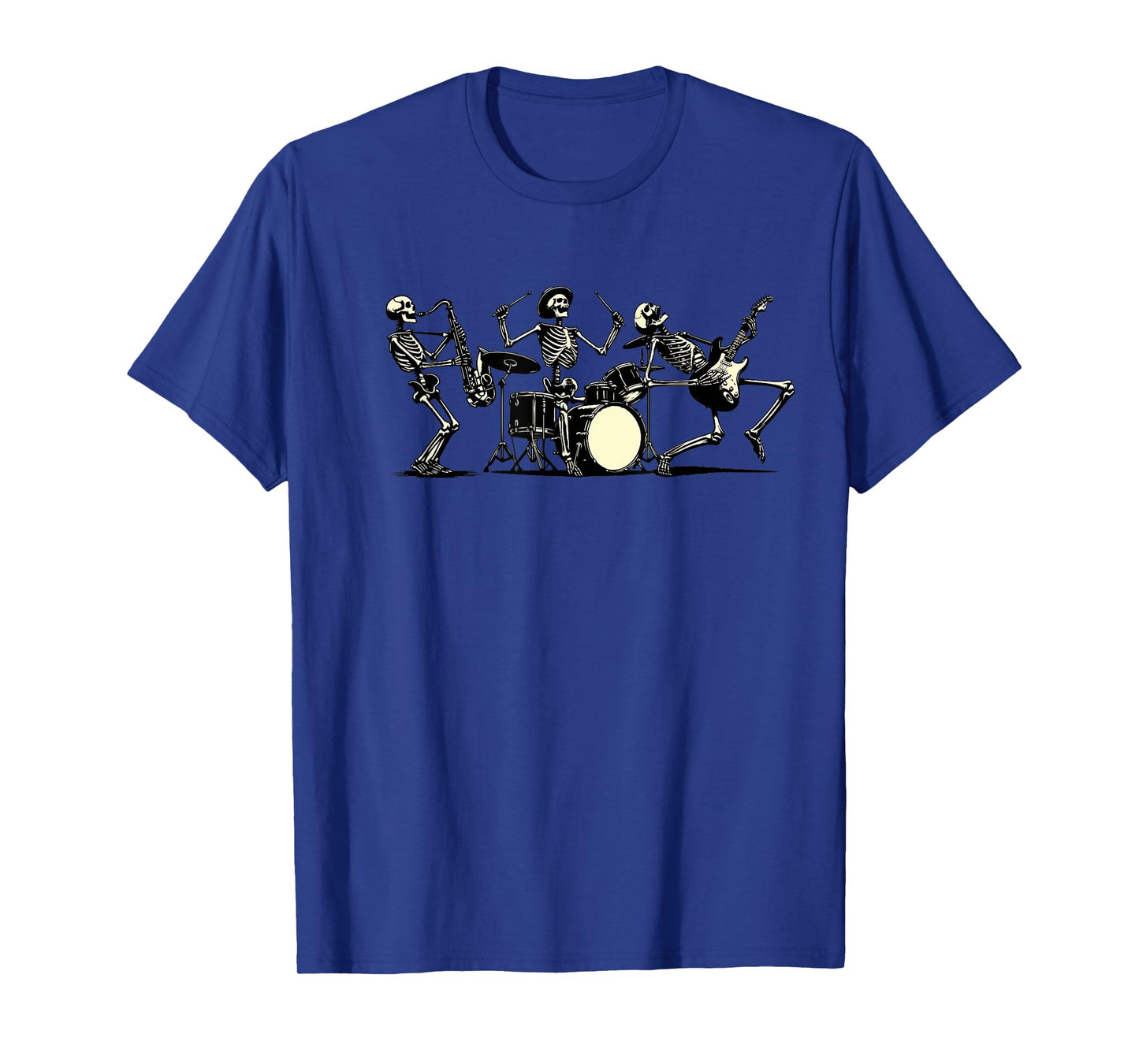 Retro Rock Music Skeleton Funny Vintage Skeleton Band Music T-Shirt